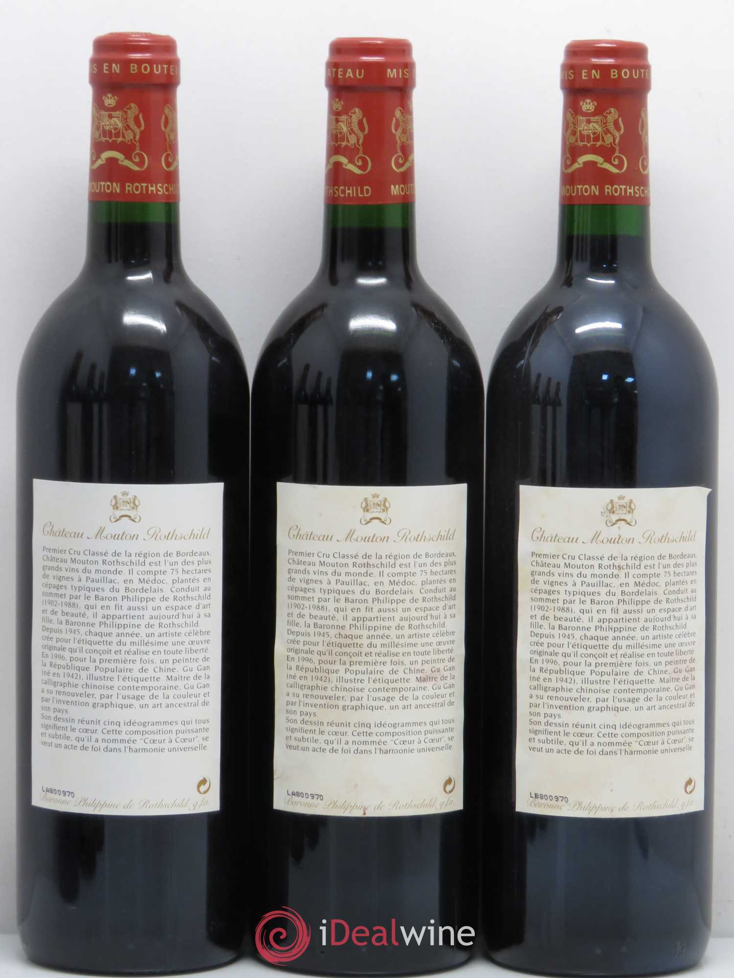 Château Mouton Rothschild 1er Grand Cru Classé 1996 - Lot de 6 bouteilles - 2