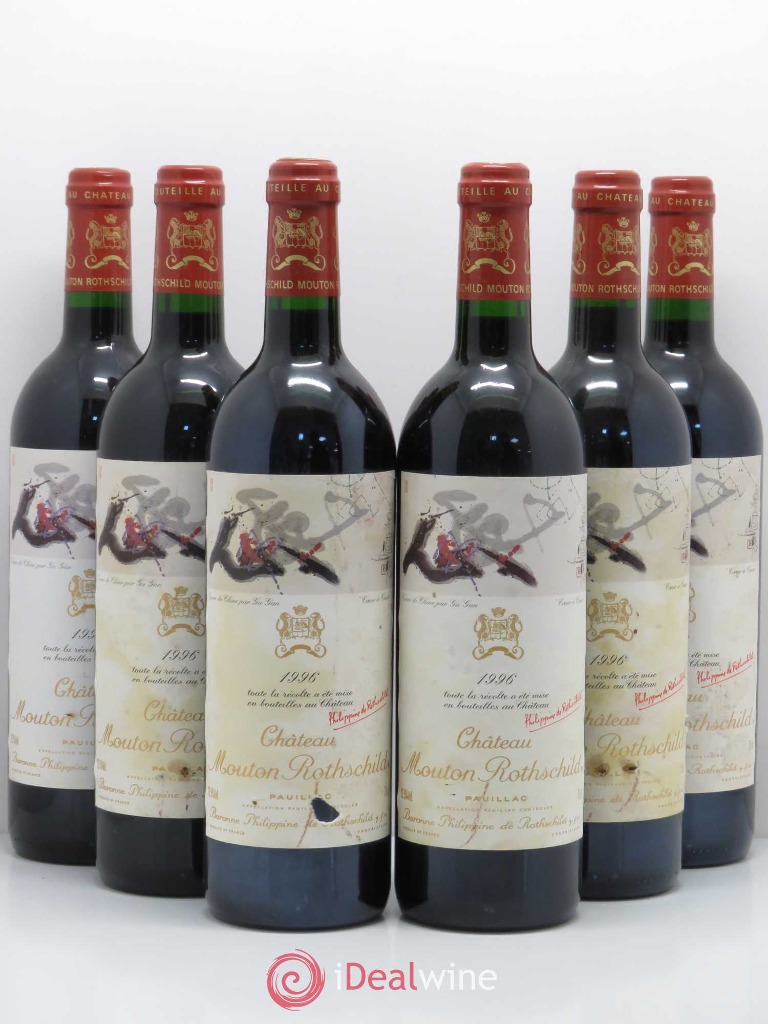 Château Mouton Rothschild 1er Grand Cru Classé 1996 - Lot de 6 bouteilles - 0