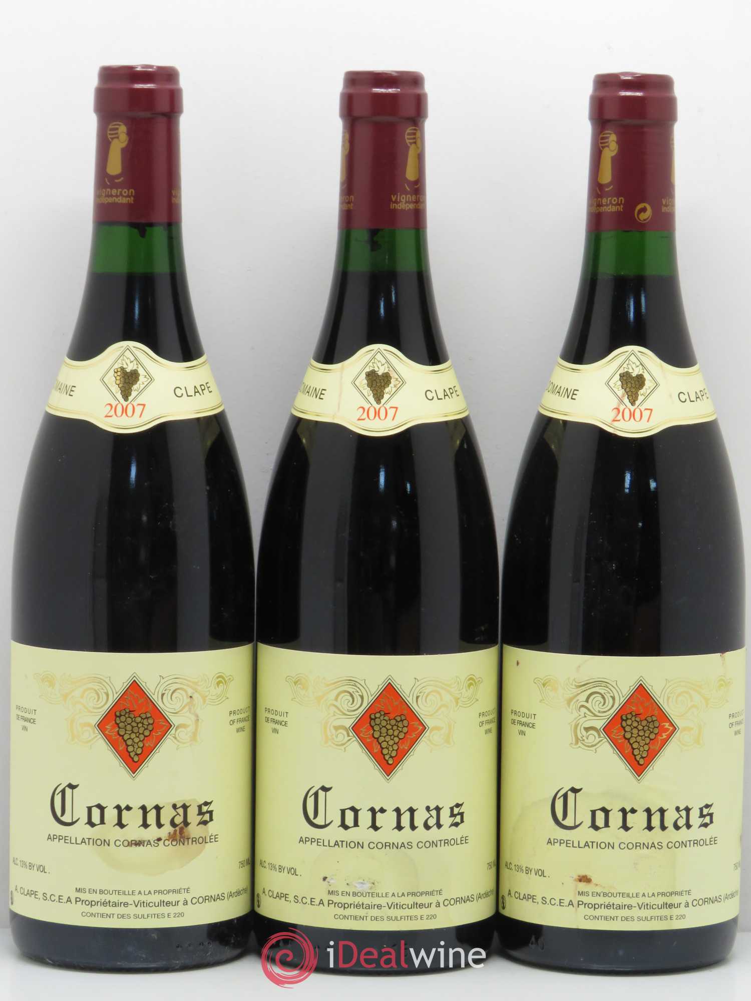 Cornas Auguste Clape 2007 - Lot de 3 bouteilles - 0