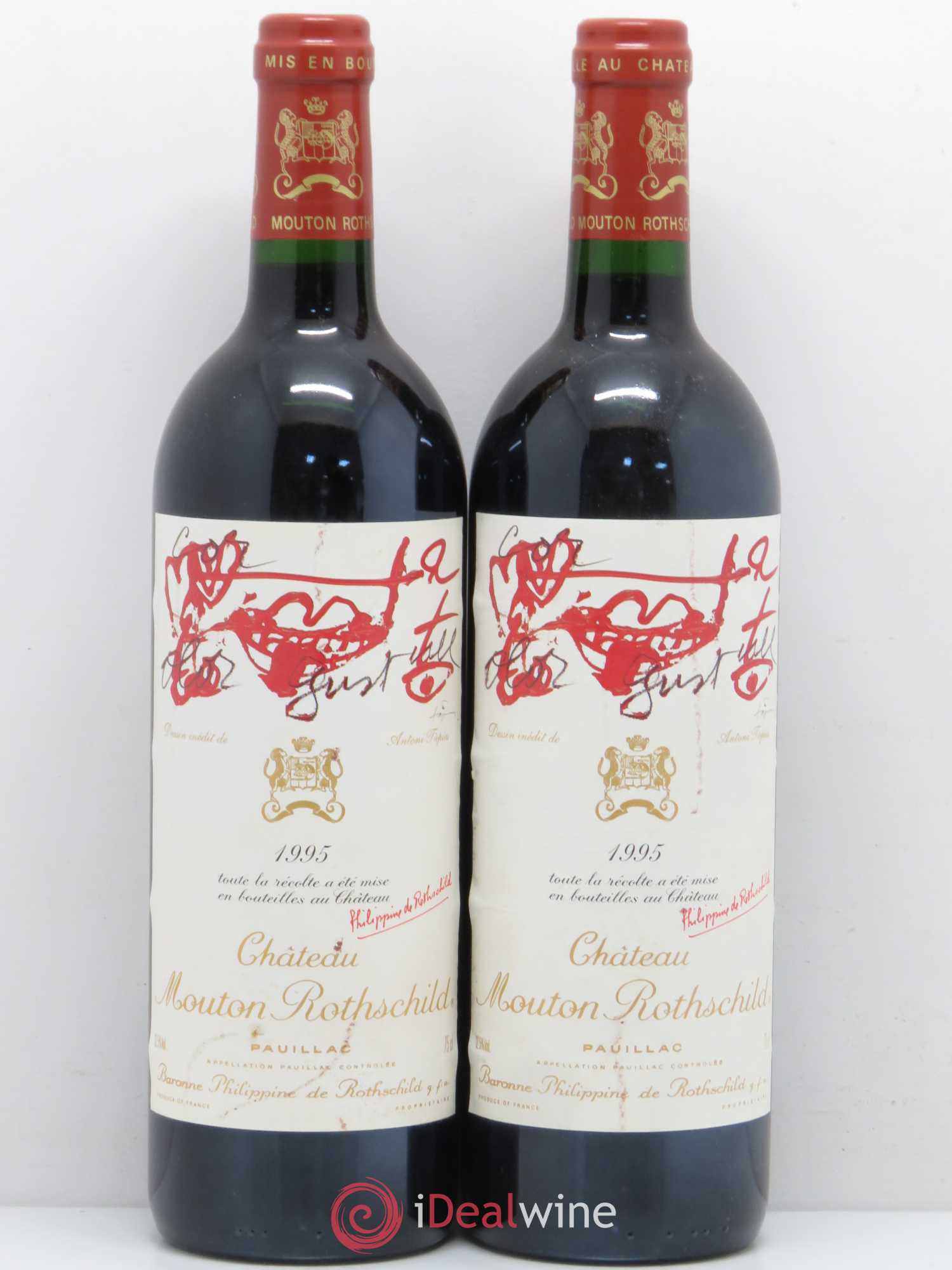 Château Mouton Rothschild 1er Grand Cru Classé 1995 - Lot de 2 bouteilles - 0