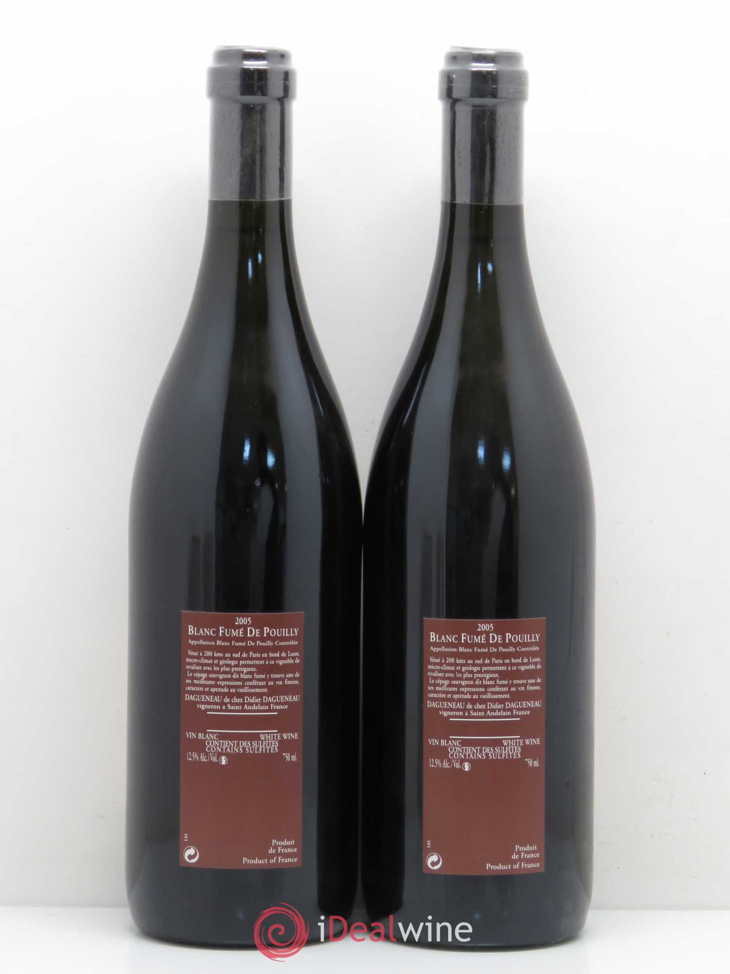 Vin de France (anciennement Pouilly-Fumé) Pur Sang Dagueneau (Domaine Didier - Louis-Benjamin) 2005 - Lot de 2 bouteilles - 1