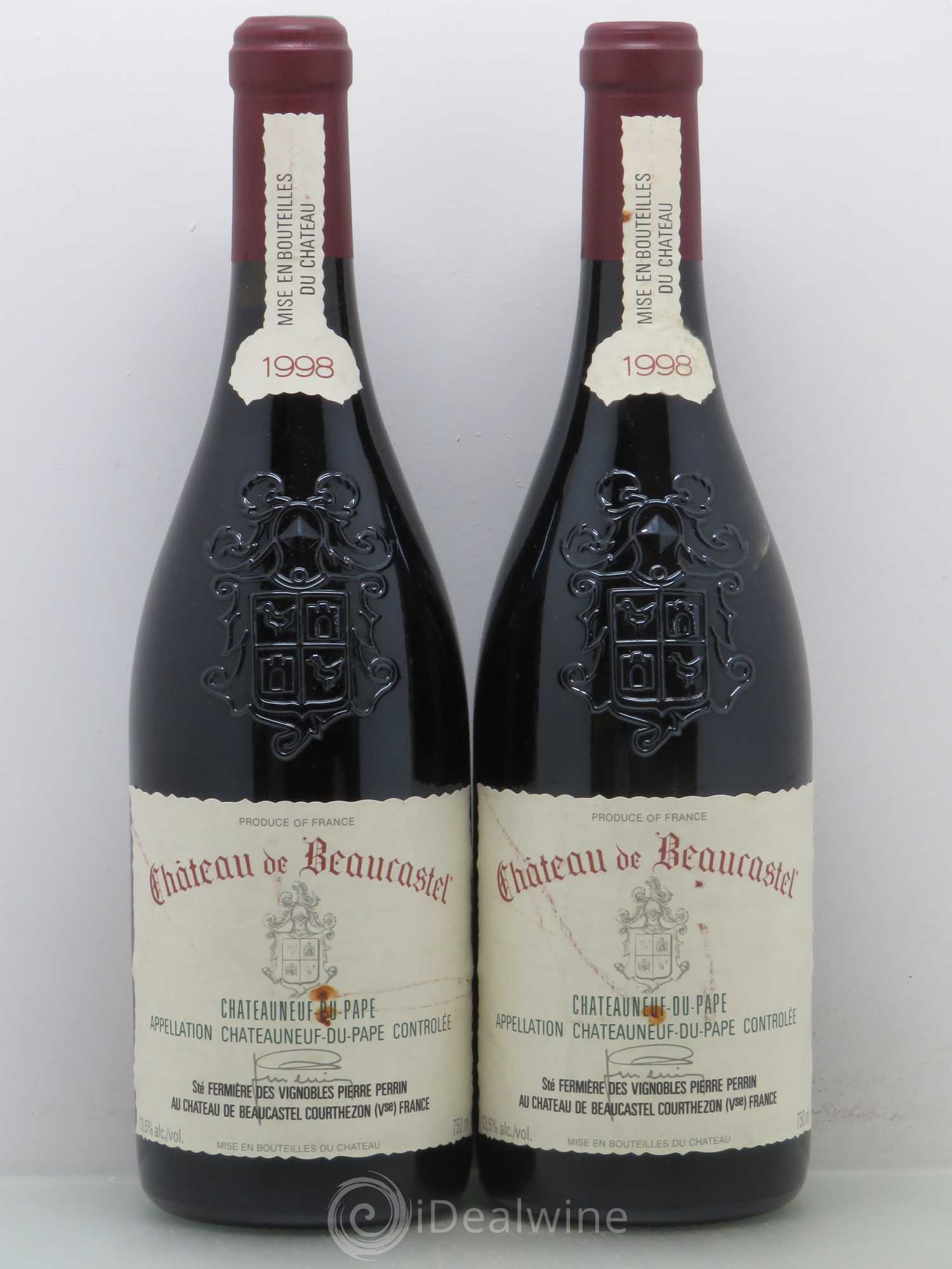 Châteauneuf-du-Pape Château de Beaucastel Famille Perrin 1998 - Lot de 2 bouteilles - 0