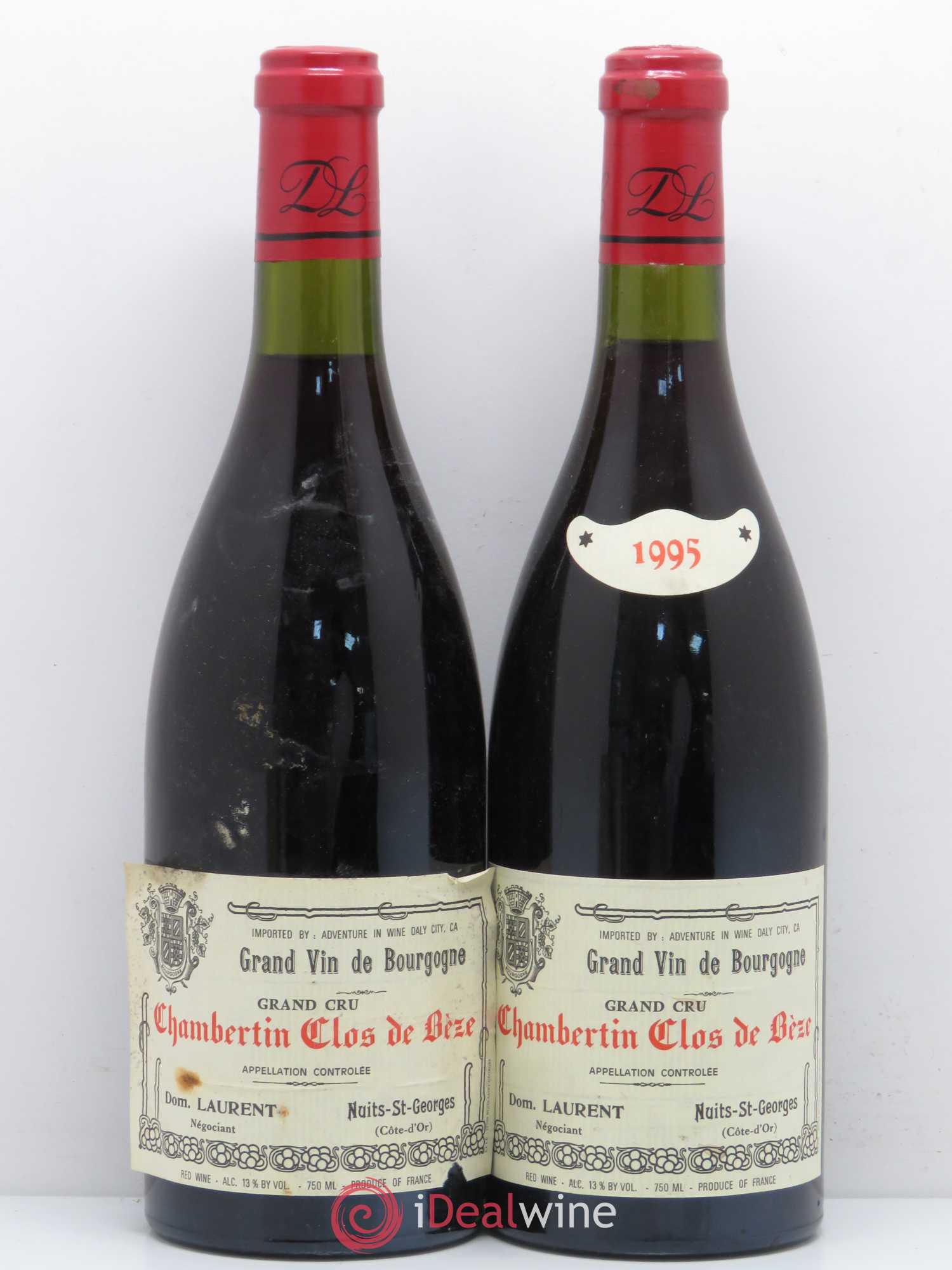 Chambertin Clos de Bèze Grand Cru Grande cuvée Vieilles vignes Dominique Laurent 1995 - Lot de 2 bouteilles - 0