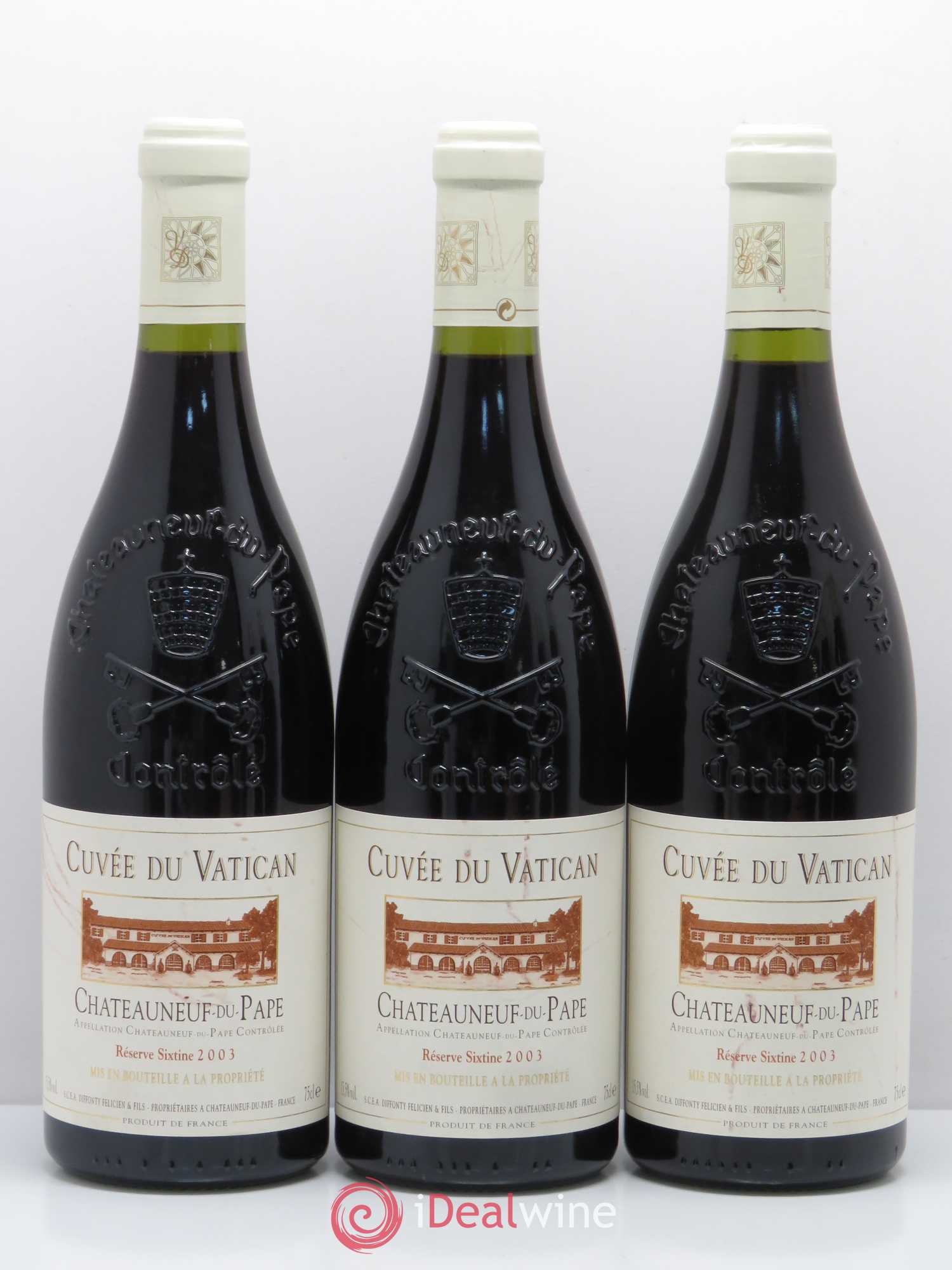 Châteauneuf-du-Pape Cuvée du Vatican Réserve Sixtine Famille Diffonty 2003 - Lot de 6 bouteilles - 2