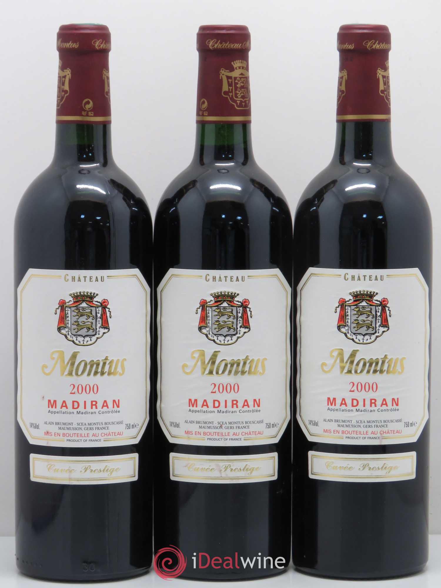 Madiran Château Montus-Prestige Alain Brumont 2000 - Lot de 3 bouteilles - 0