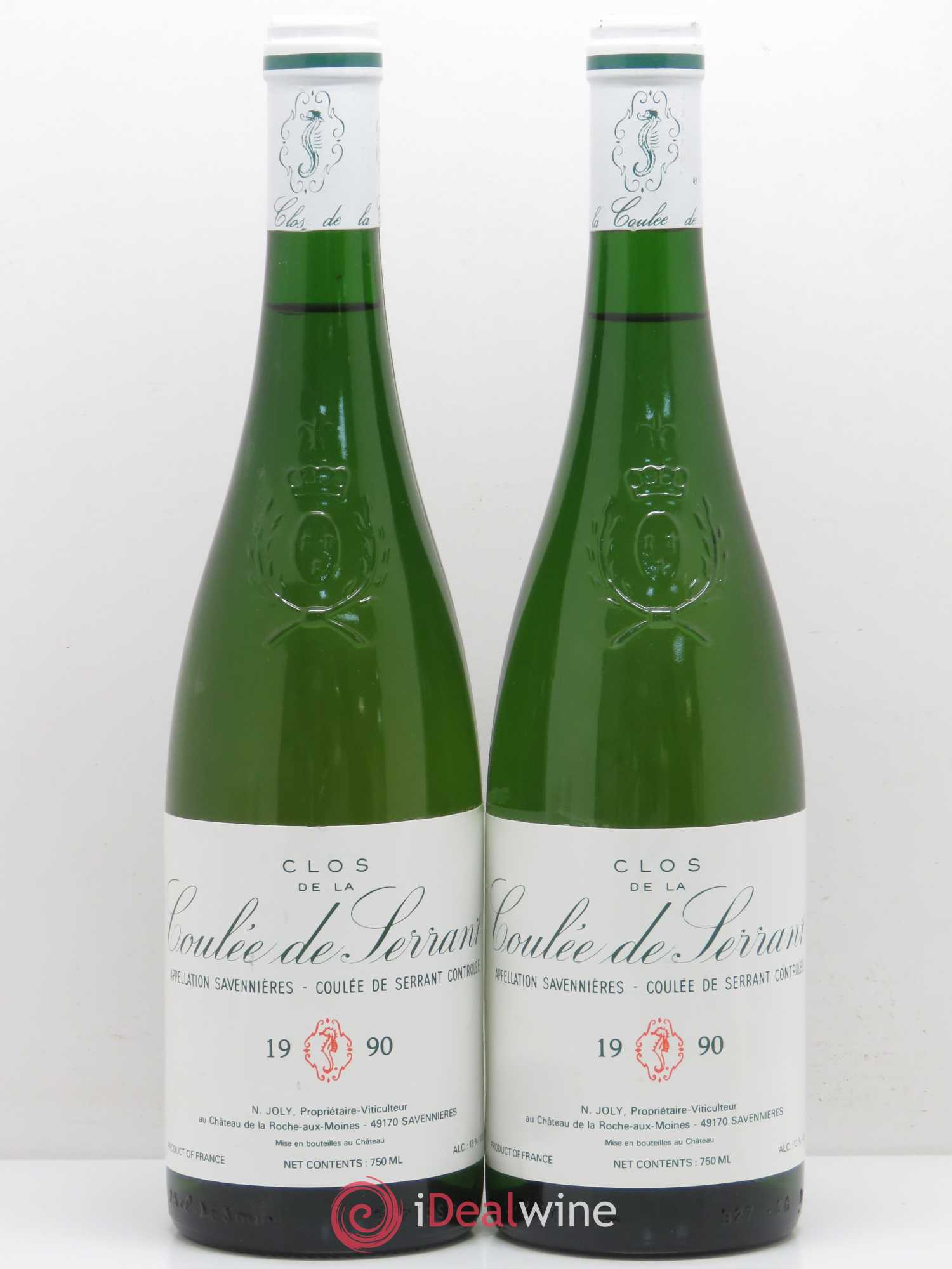 Savennières Clos de la Coulée de Serrant Vignobles de la Coulée de Serrant - Nicolas Joly 1990 - Lot de 2 bouteilles - 0