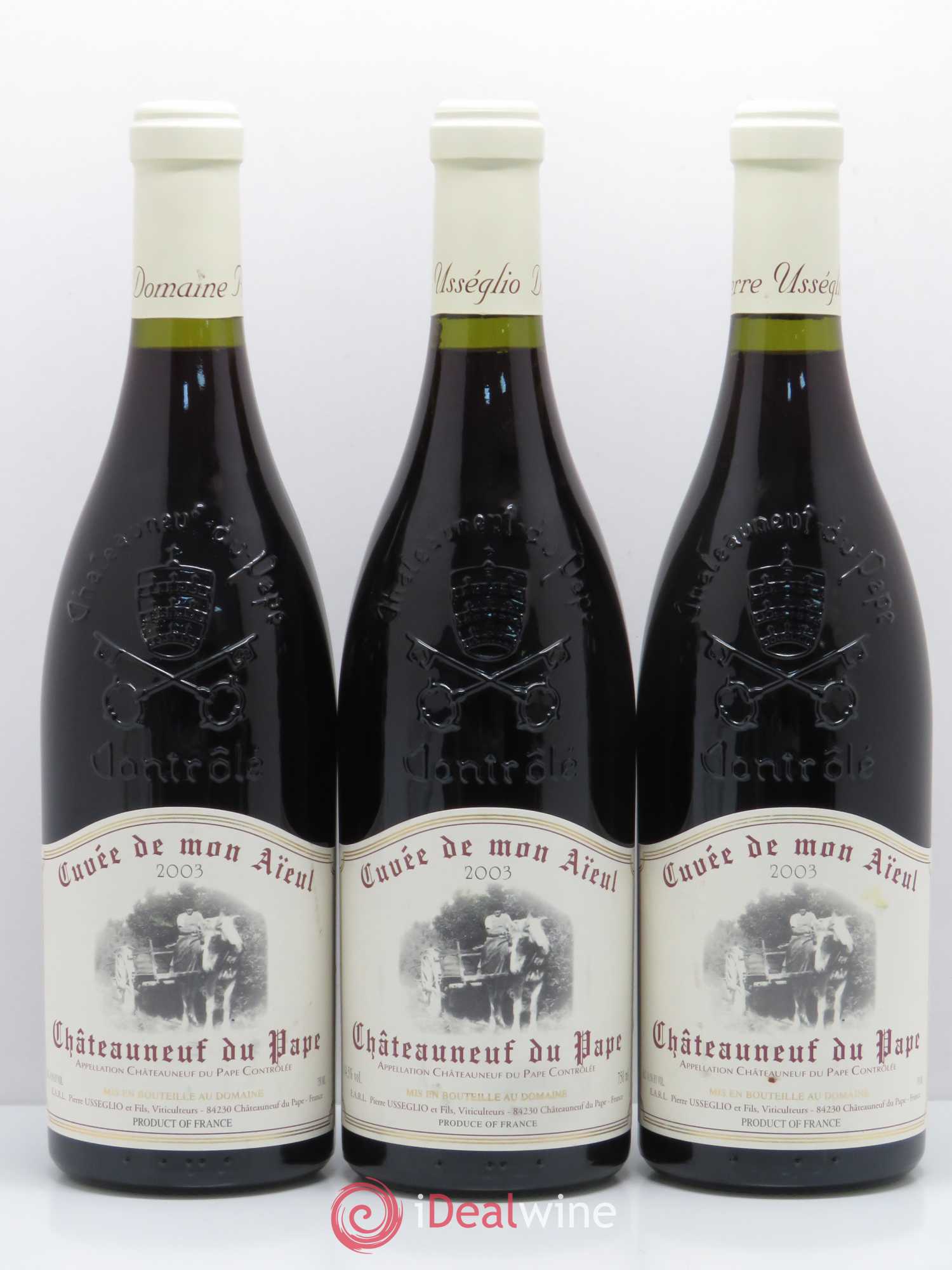 Châteauneuf-du-Pape Cuvée de mon Aïeul Pierre Usseglio & Fils 2003 - Lot de 3 bouteilles - 0