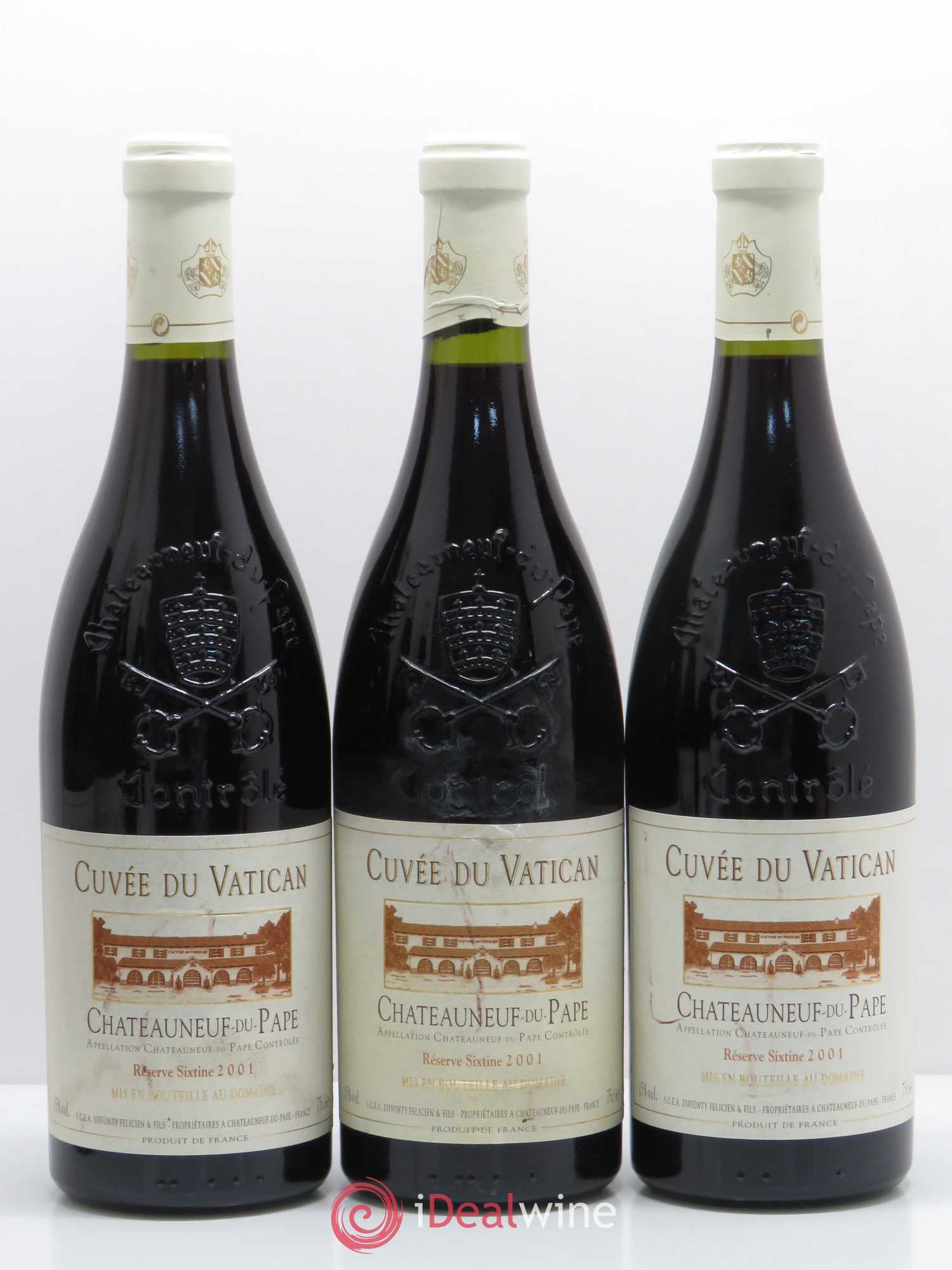 Châteauneuf-du-Pape Cuvée du Vatican Réserve Sixtine Famille Diffonty 2001 - Lot de 6 bouteilles - 2