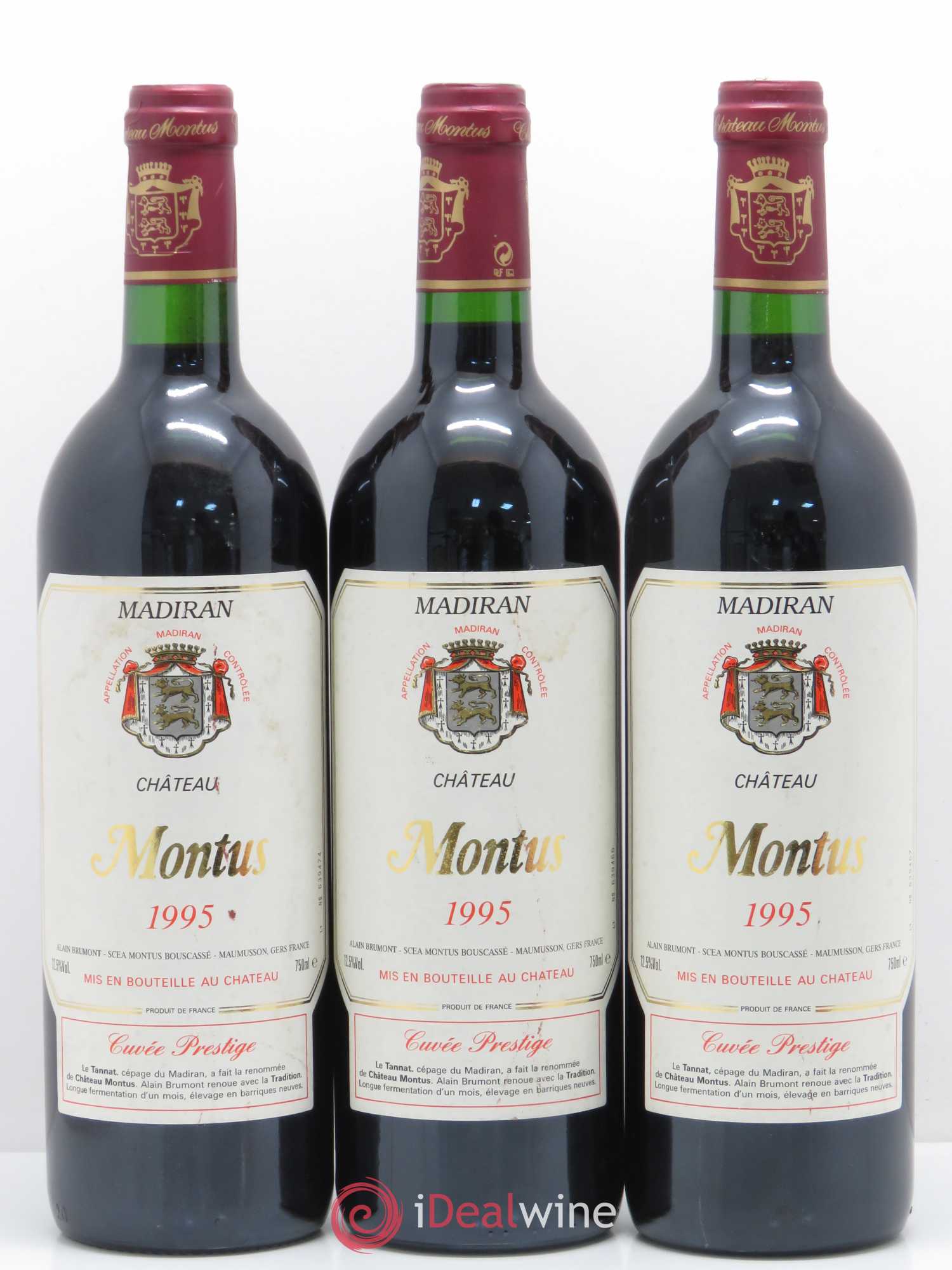 Madiran Château Montus-Prestige Alain Brumont 1995 - Lot de 3 bouteilles - 0