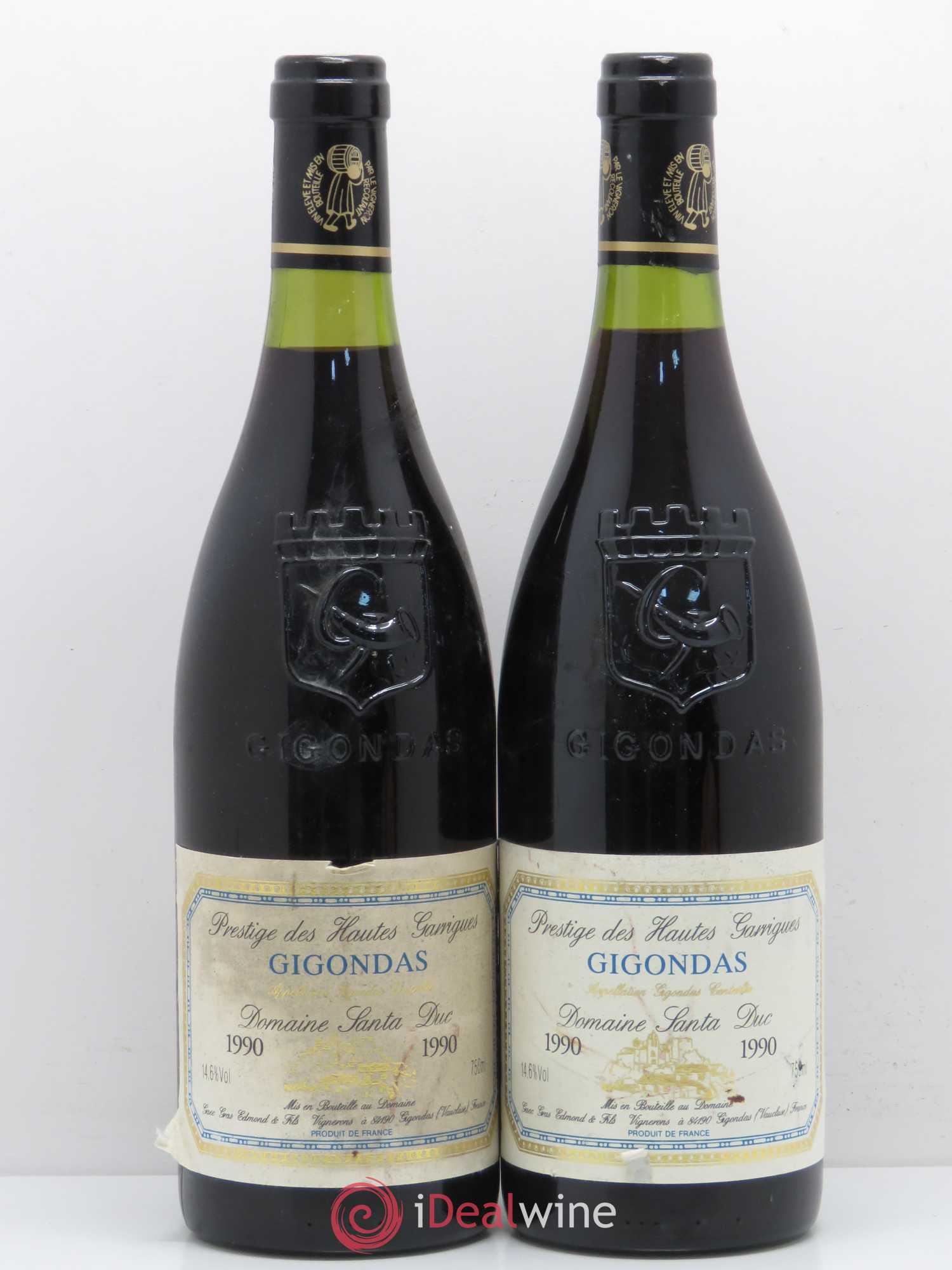 Gigondas Santa Duc (Domaine) Hautes Garrigues Famille Gras 1990 - Lot de 2 bouteilles - 0