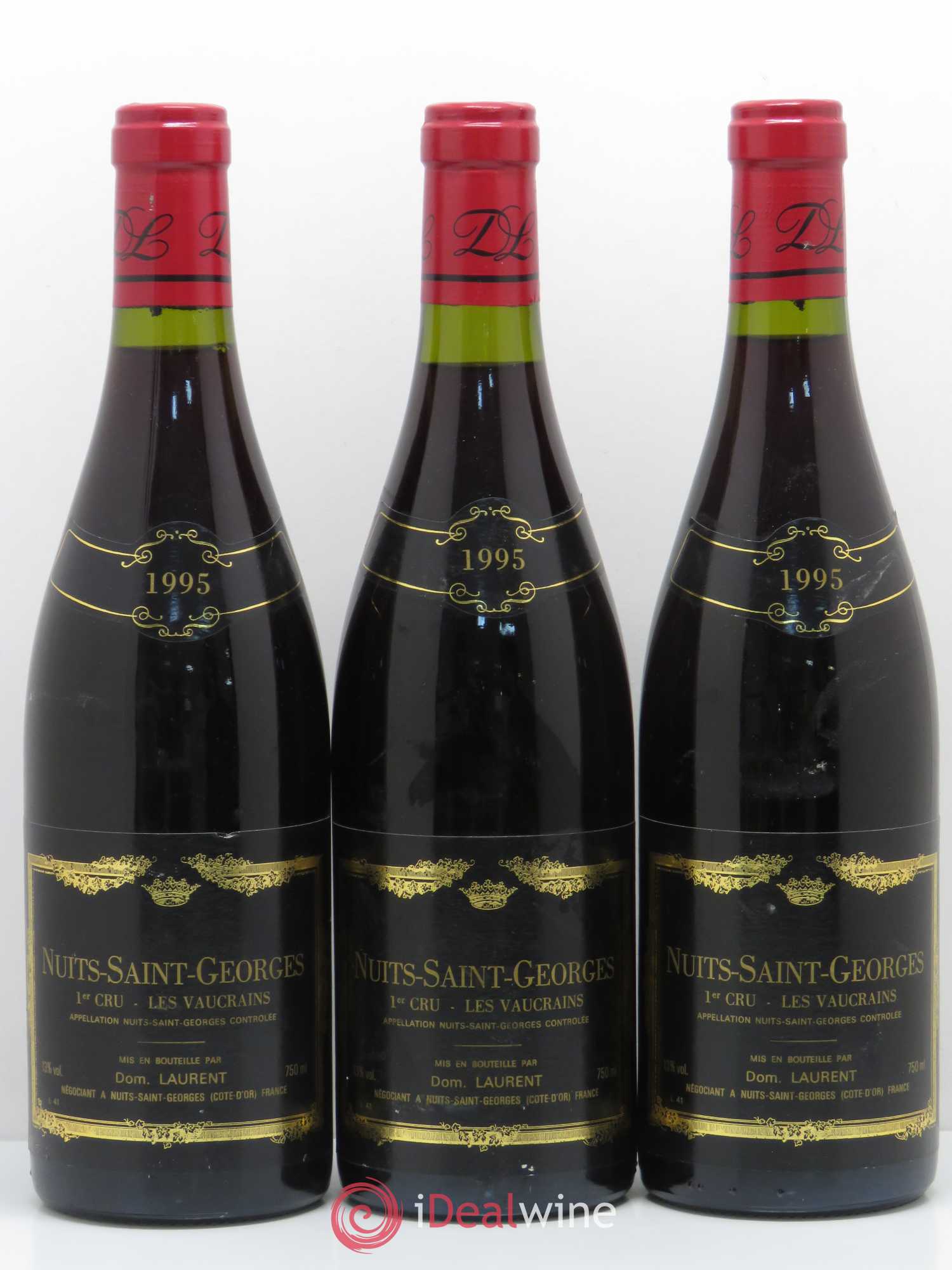 Nuits-Saint-Georges 1er Cru Les Vaucrains Dominique Laurent 1995 - Lot de 3 bouteilles - 0