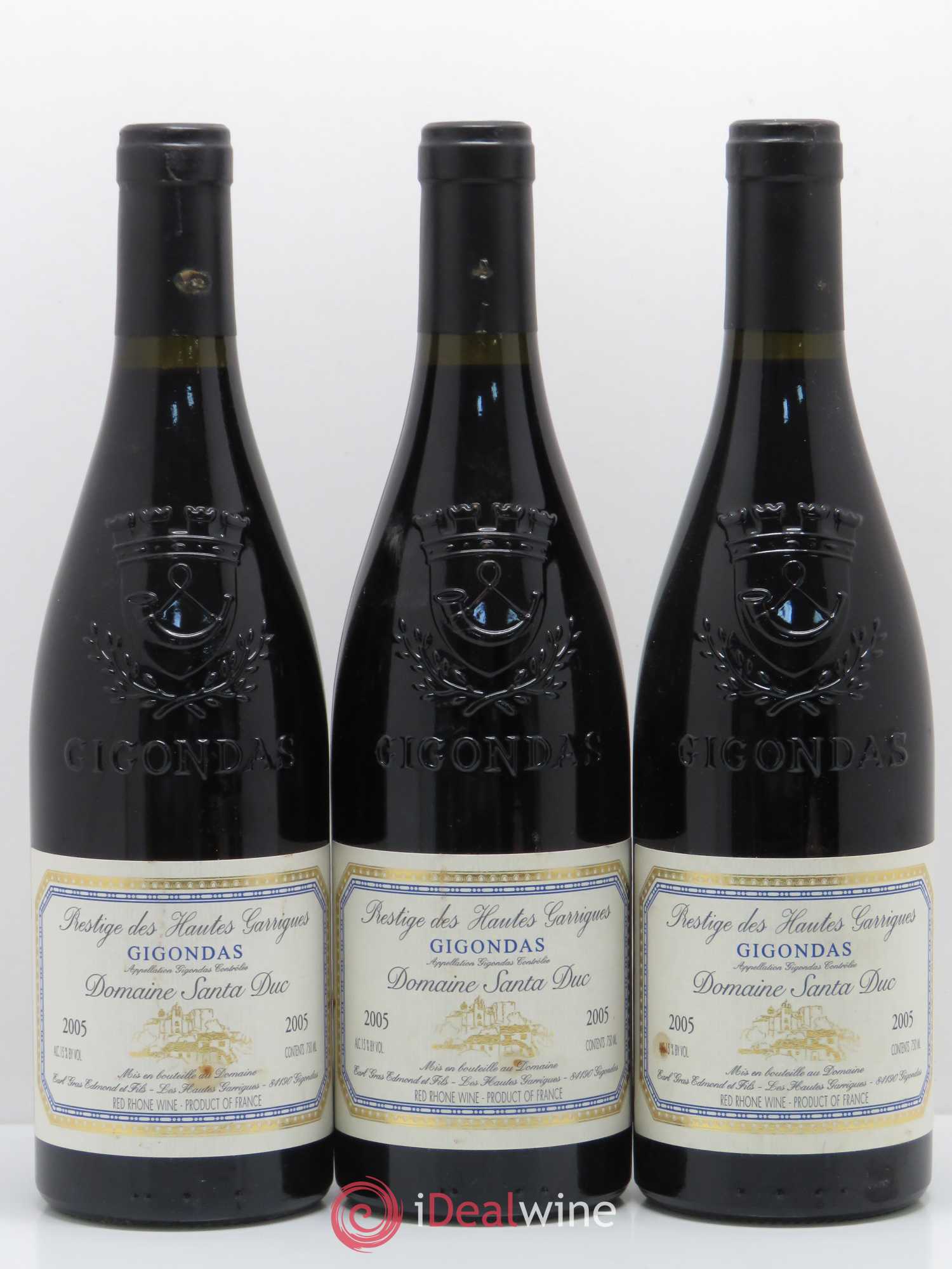 Gigondas Santa Duc (Domaine) Hautes Garrigues Famille Gras 2005 - Lot de 5 bouteilles - 1