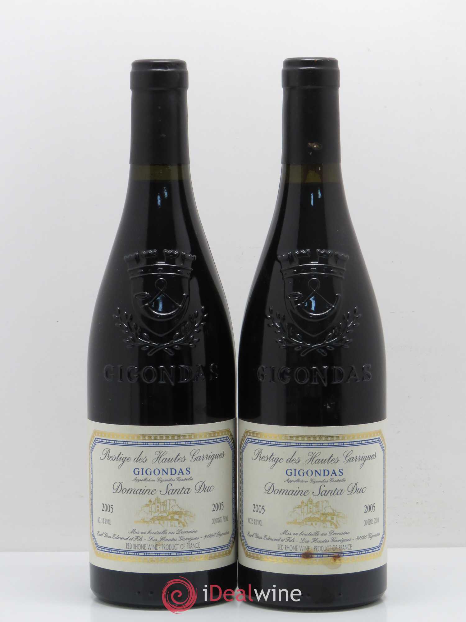 Gigondas Santa Duc (Domaine) Hautes Garrigues Famille Gras 2005 - Lot de 5 bouteilles - 2