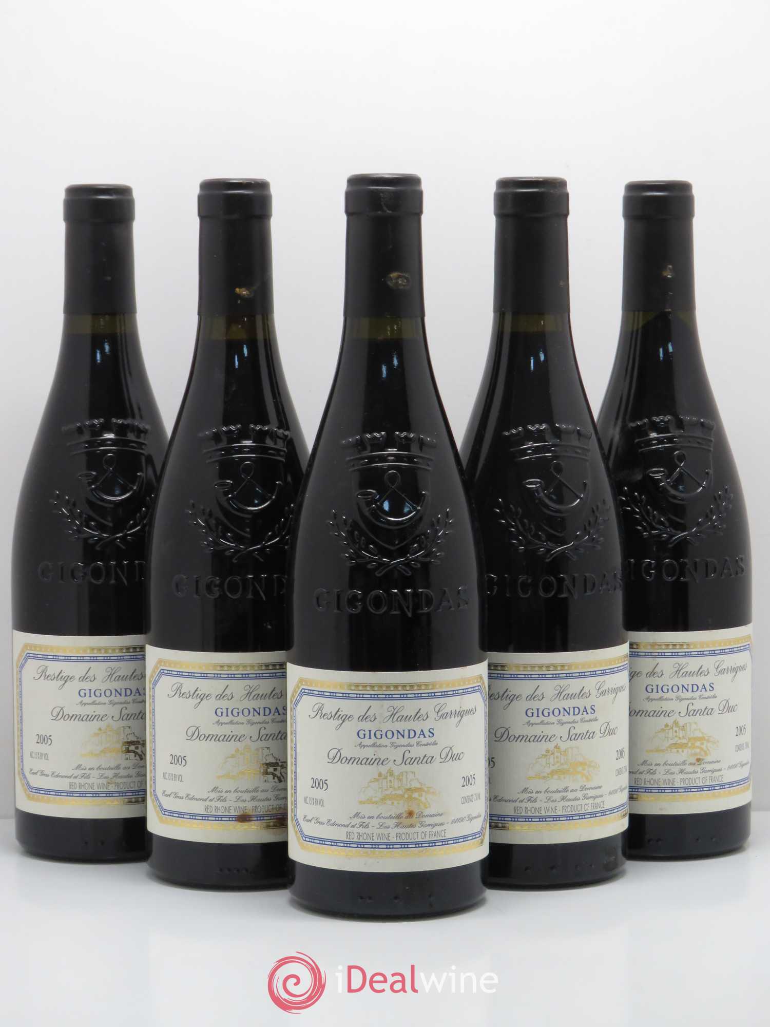 Gigondas Santa Duc (Domaine) Hautes Garrigues Famille Gras 2005 - Lot de 5 bouteilles - 0