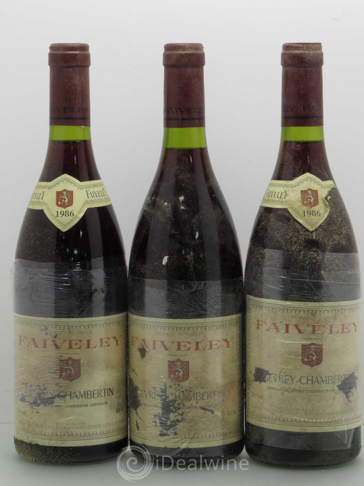 Gevrey-Chambertin Faiveley 1986 - Lot de 3 bouteilles - 0