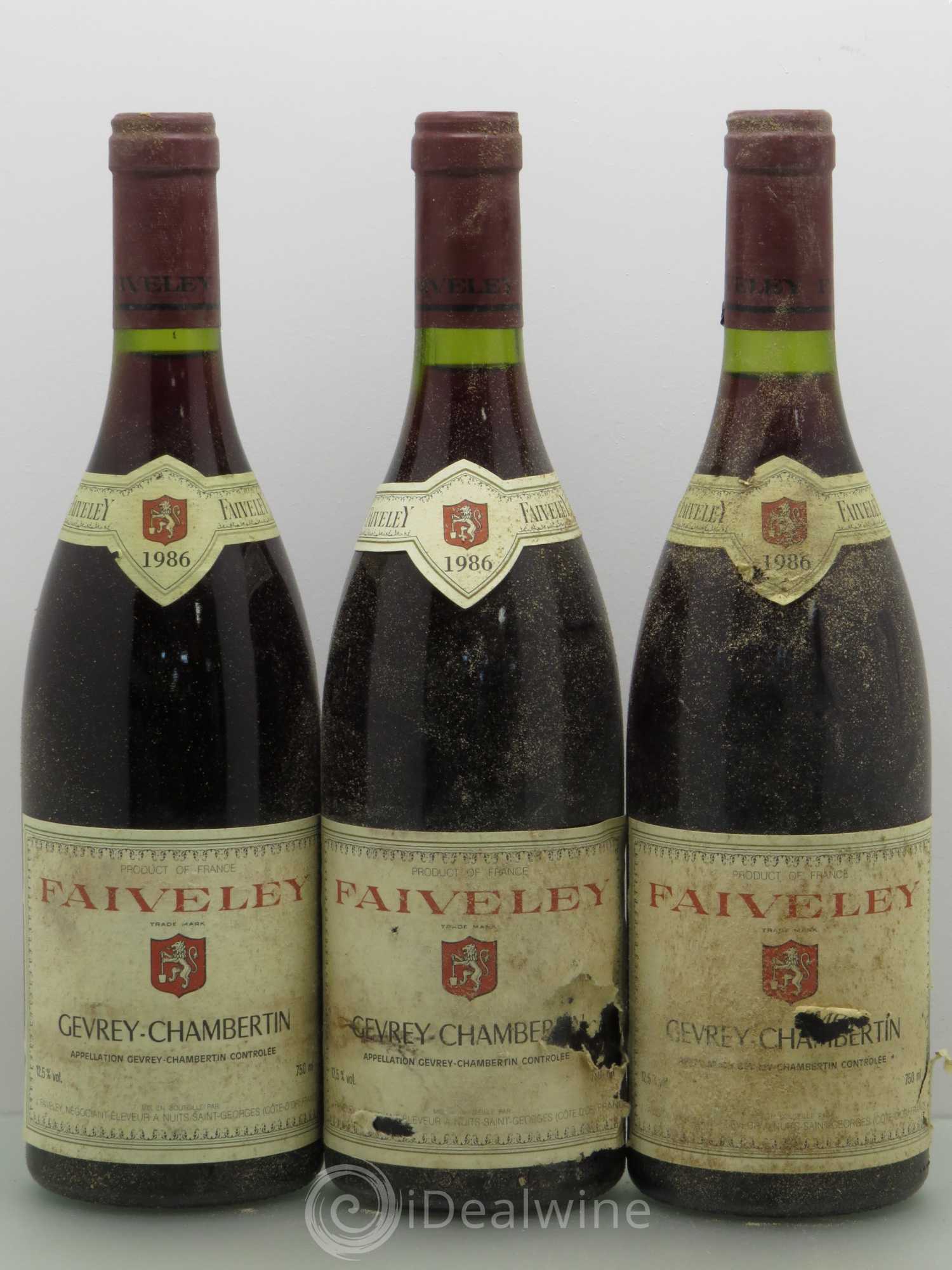 Gevrey-Chambertin Faiveley 1986 - Lot de 3 bouteilles - 0