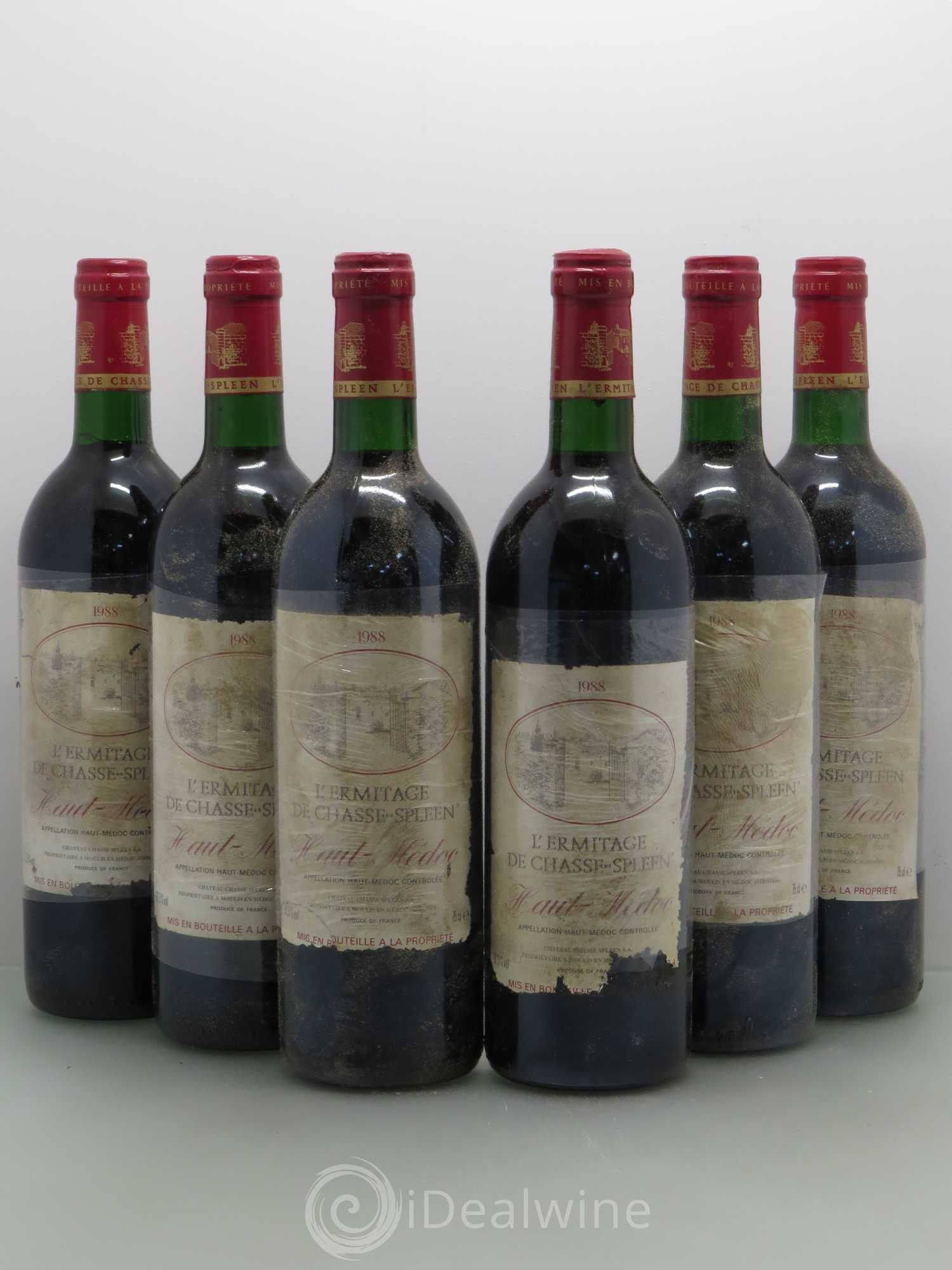 Héritage (Ermitage) de Chasse Spleen 1988 - Lot de 6 bouteilles - 0