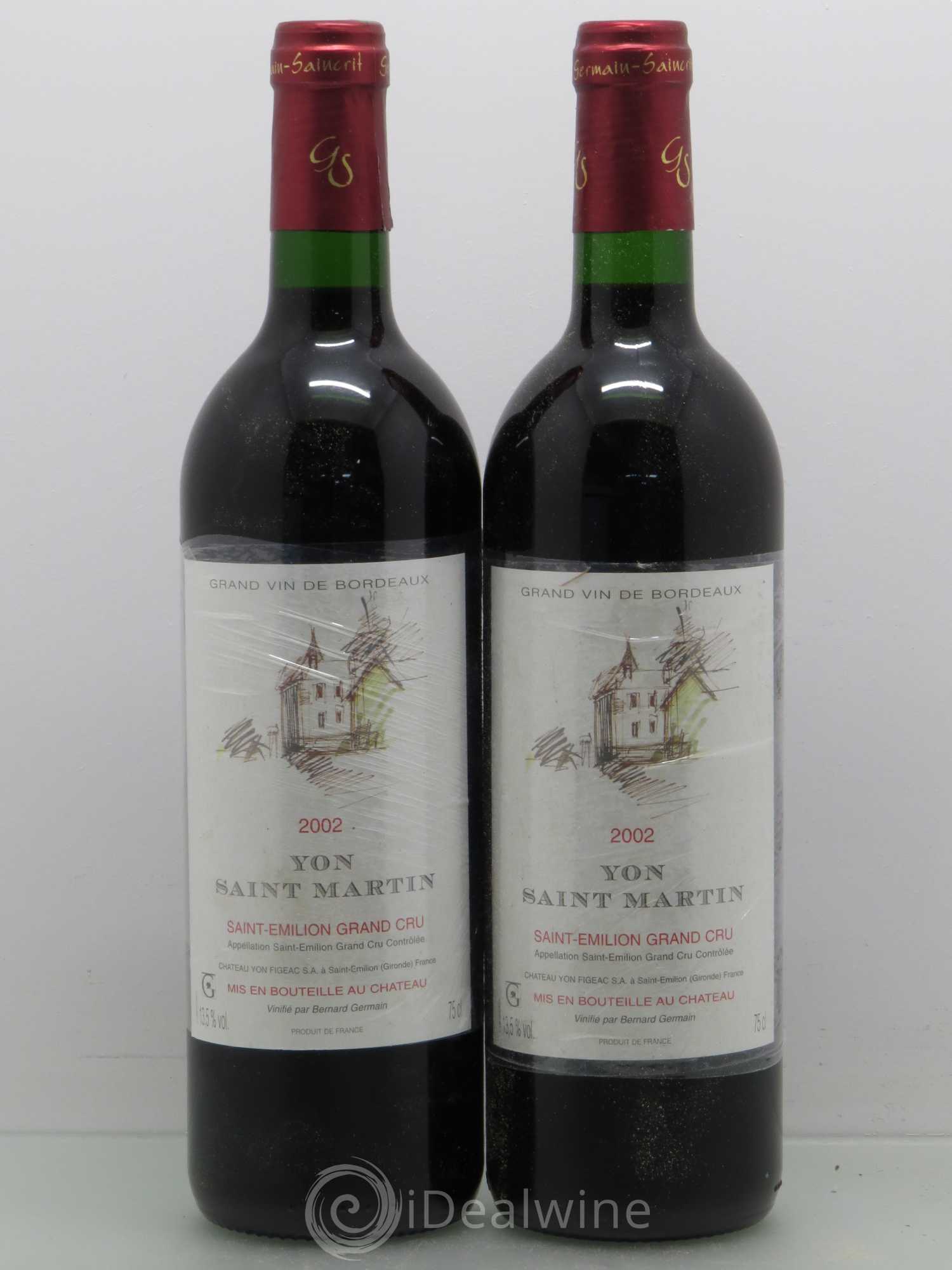 Saint-Émilion Yon Saint Martin (sans prix de réserve) 2002 - Posten von 2 Flaschen - 0