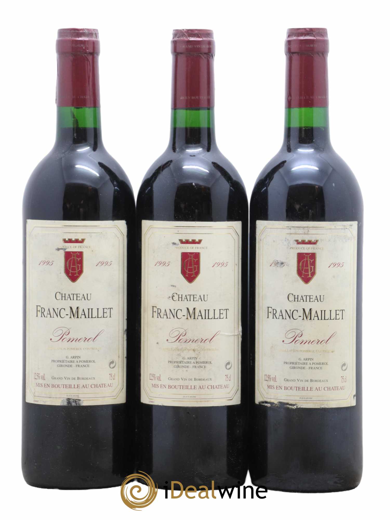 Pomerol Château Franc-Maillet 1995 - Lot de 3 bouteilles - 0
