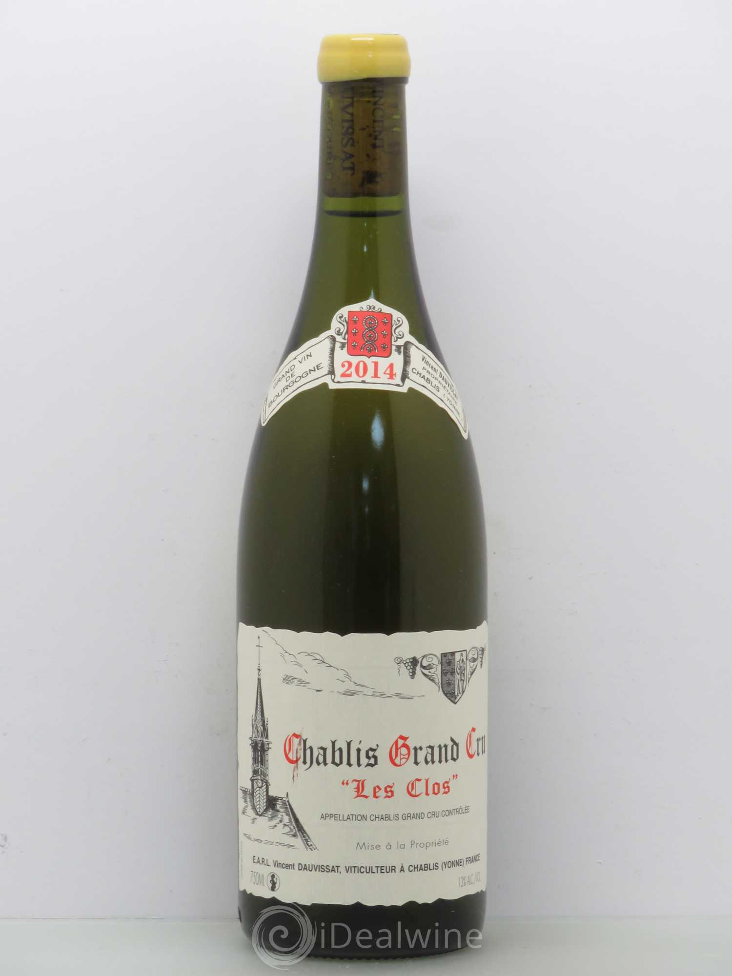 Chablis Grand Cru Les Clos Vincent Dauvissat (Domaine) 2014 - Lot de 1 bouteille - 0