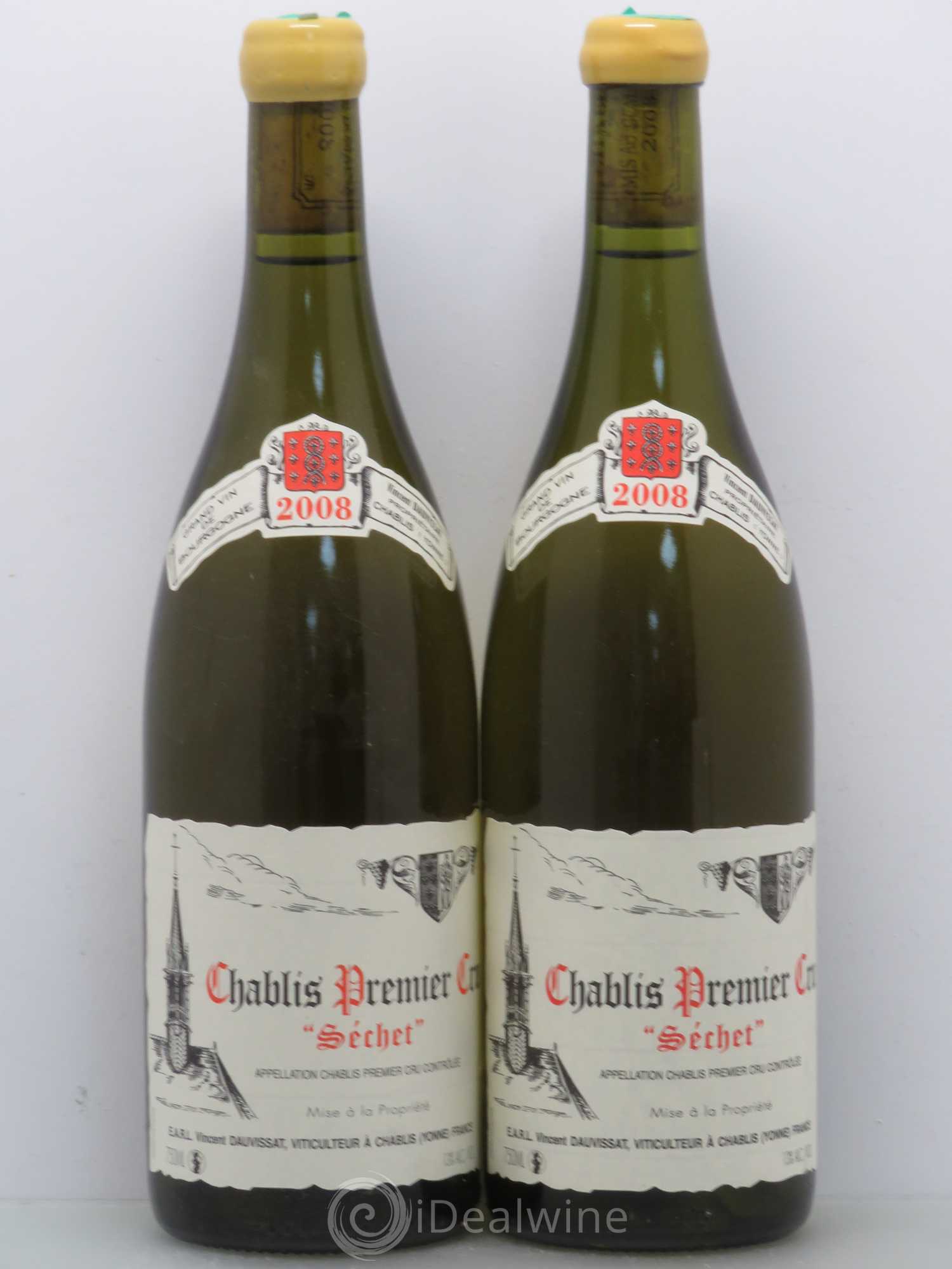 Chablis 1er Cru Séchet Vincent Dauvissat (Domaine) 2008 - Lot de 2 bouteilles - 0