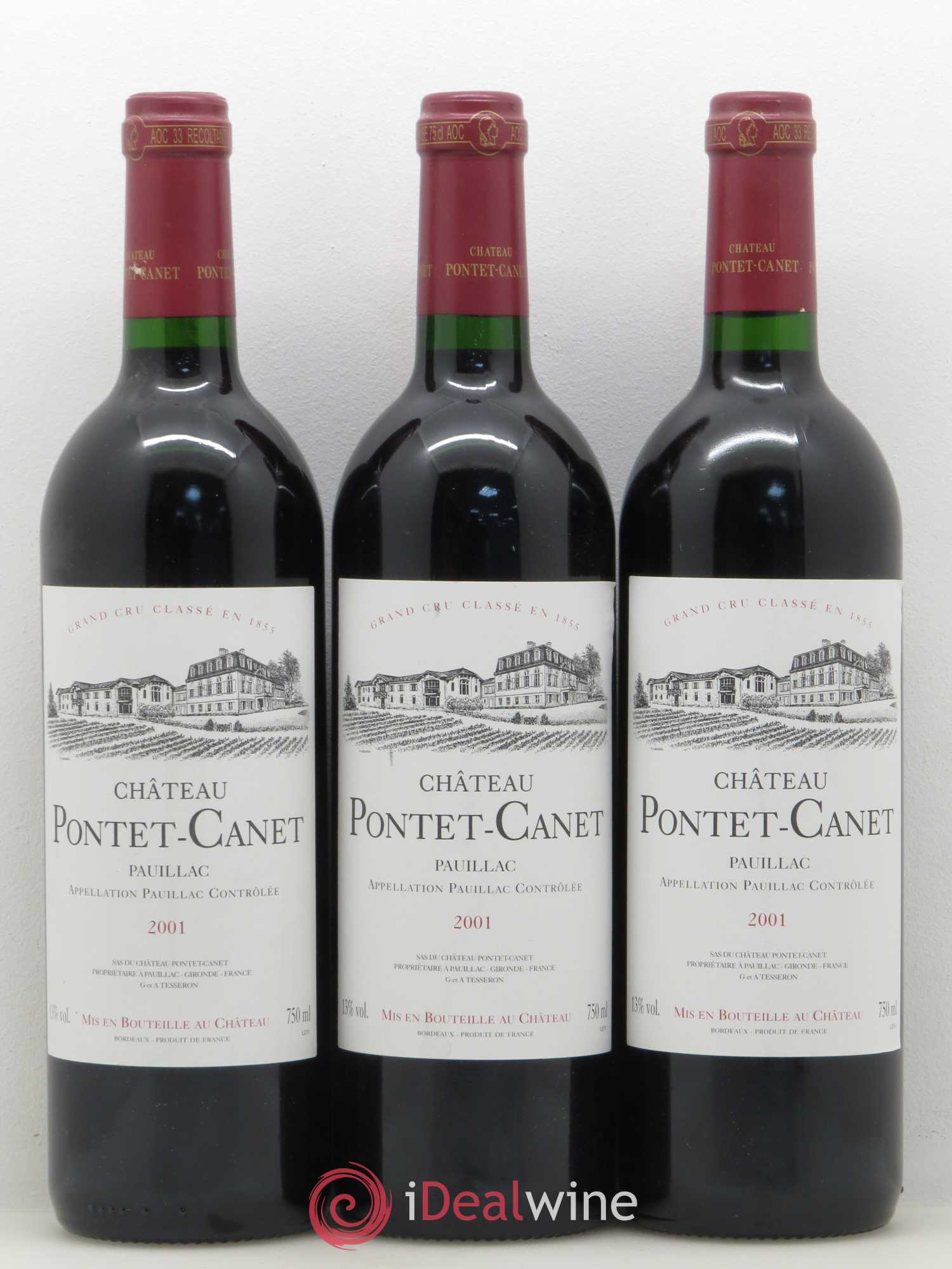 Château Pontet Canet 5ème Grand Cru Classé 2001 - Lot de 6 bouteilles - 1