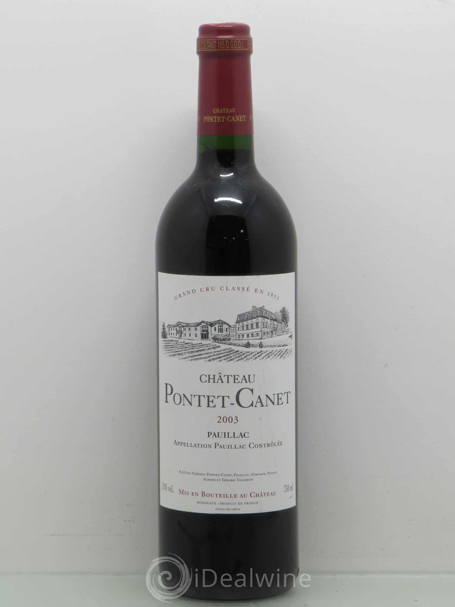 Château Pontet Canet 5ème Grand Cru Classé 2003 - Lot de 1 bouteille - 0