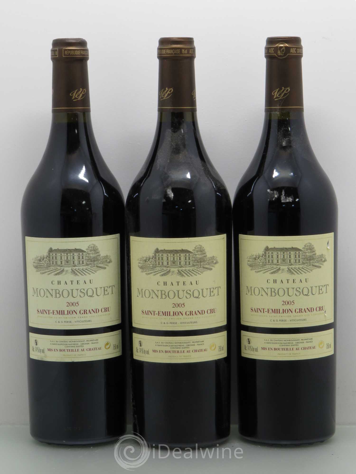 Château Monbousquet Grand Cru Classé 2005 - Lot de 3 bouteilles - 0