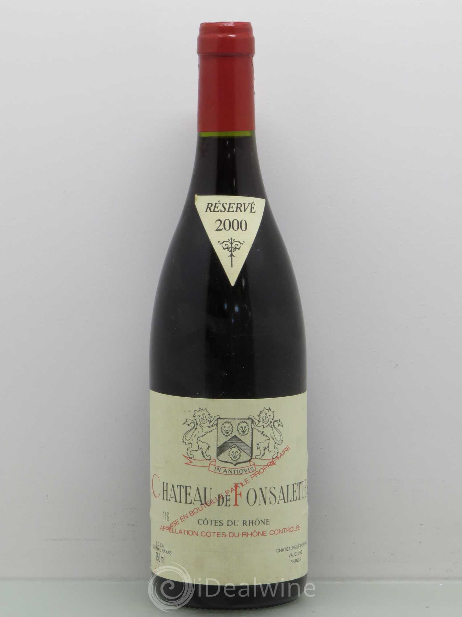 Côtes-du-Rhône Château de Fonsalette Emmanuel Reynaud 2000 - Lot de 1 bouteille - 0