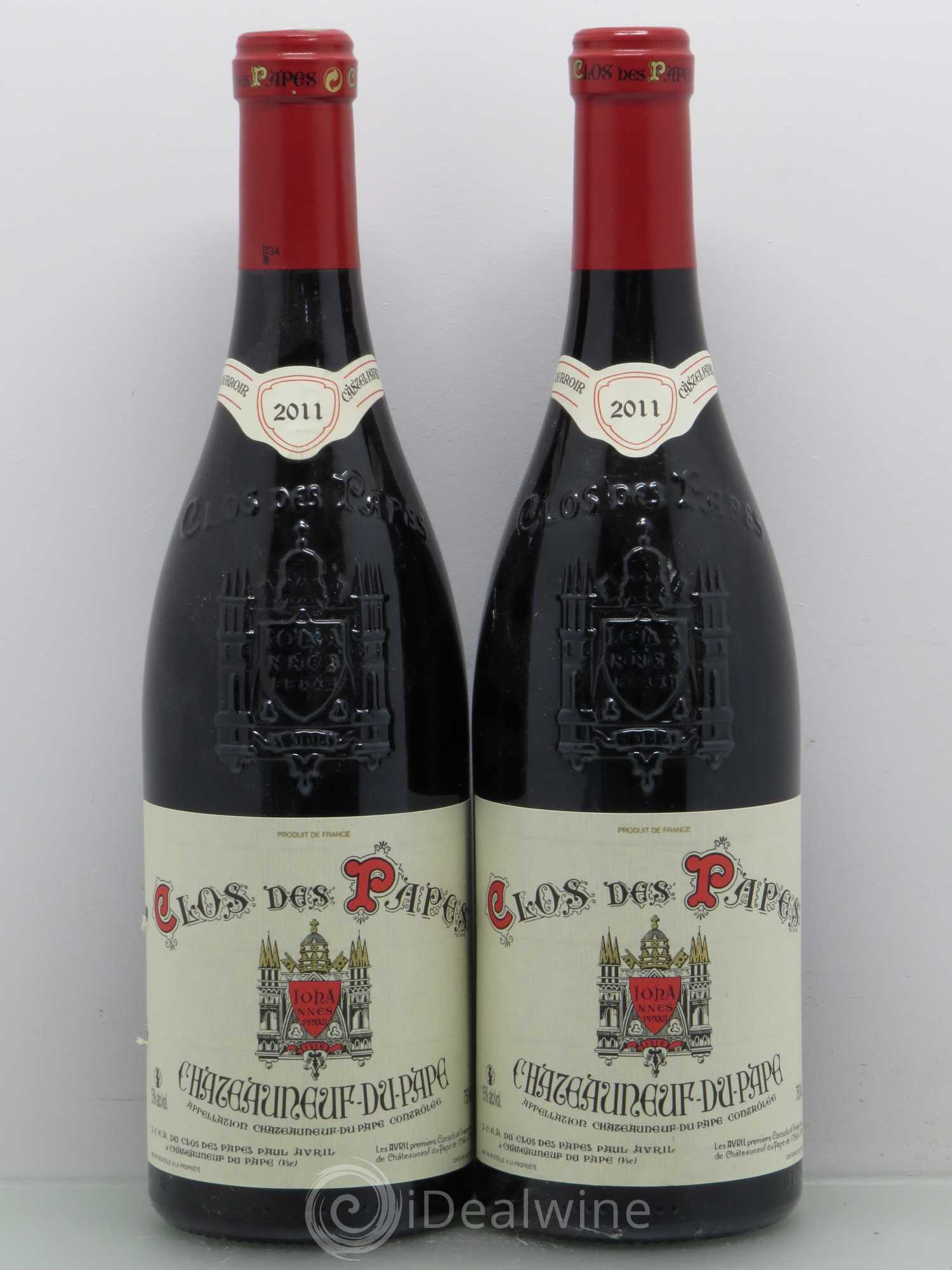 Châteauneuf-du-Pape Clos des Papes - Paul Avril 2011 - Lot de 2 bouteilles - 0