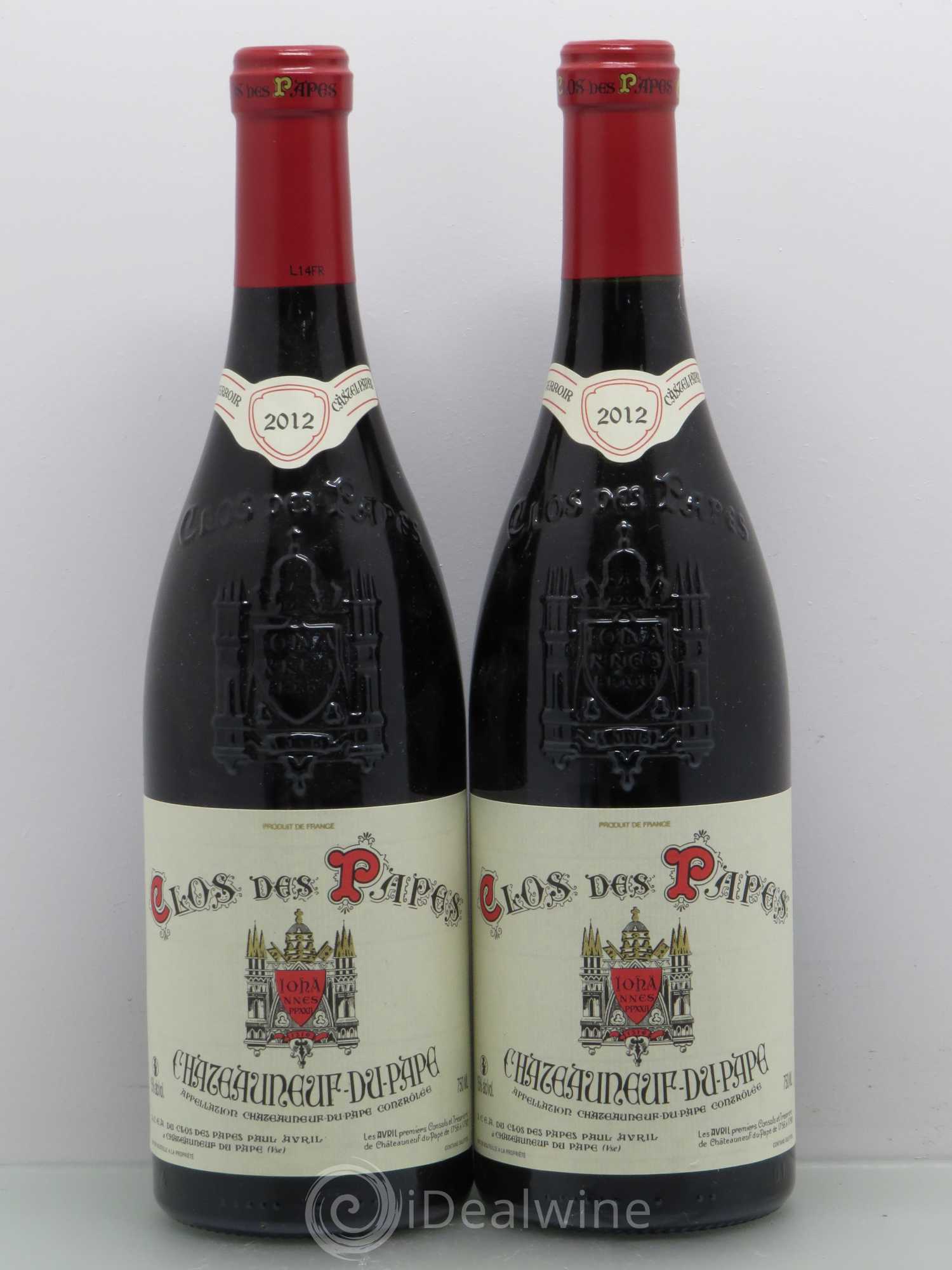 Châteauneuf-du-Pape Clos des Papes - Paul Avril 2012 - Lot de 2 bouteilles - 0