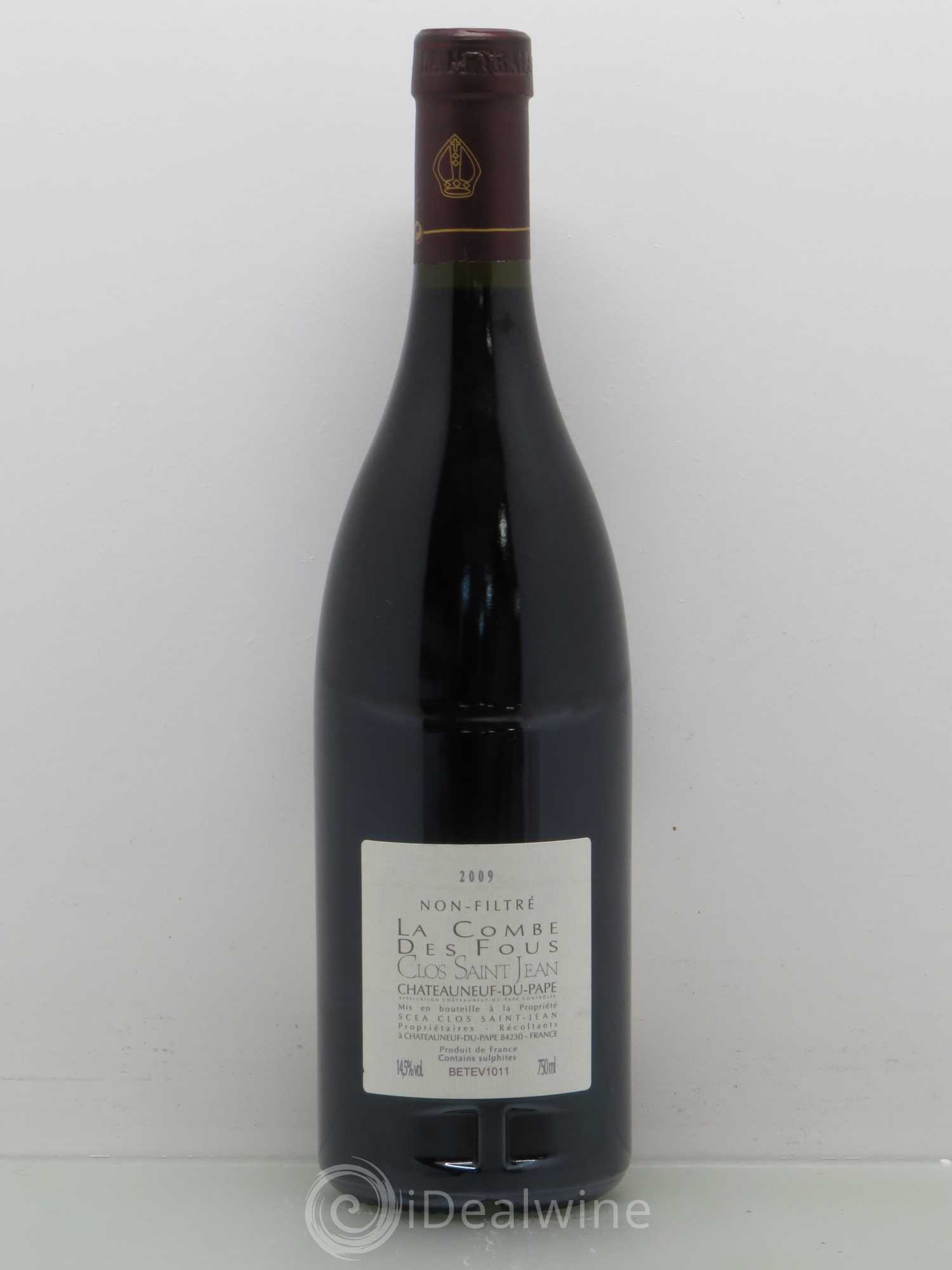 Châteauneuf-du-Pape Clos Saint-Jean La Combe des Fous Pascal et Vincent Maurel 2009 - Lot de 1 bouteille - 1