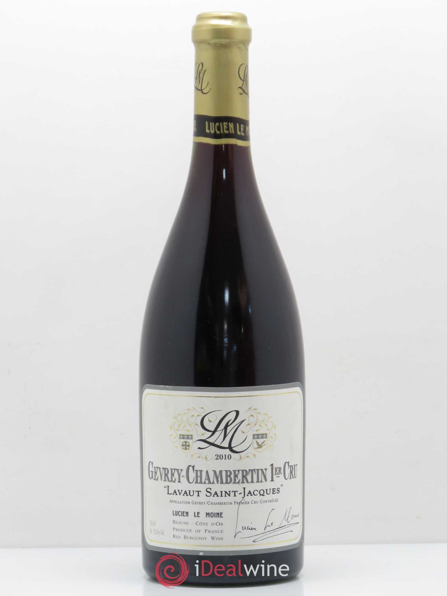 Gevrey-Chambertin 1er Cru Lavaut Saint Jacques Lucien Le Moine 2010 - Lot de 1 bouteille - 0