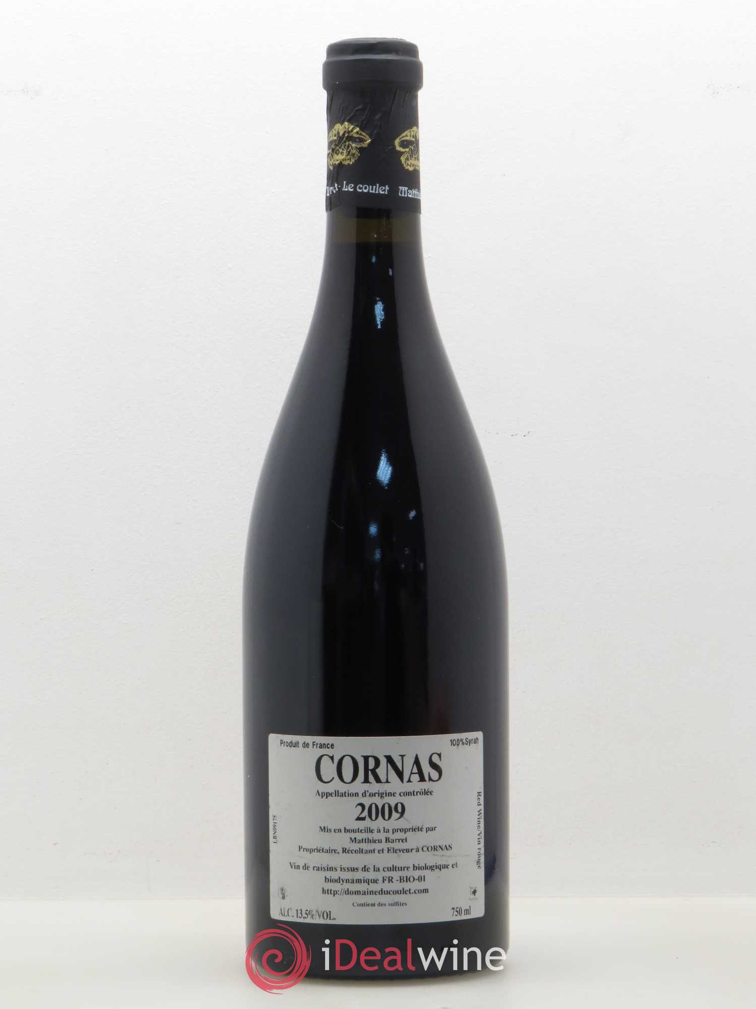 Cornas Billes Noires Coulet (Domaine du) - Matthieu Barret 2009 - Lot de 1 bouteille - 1