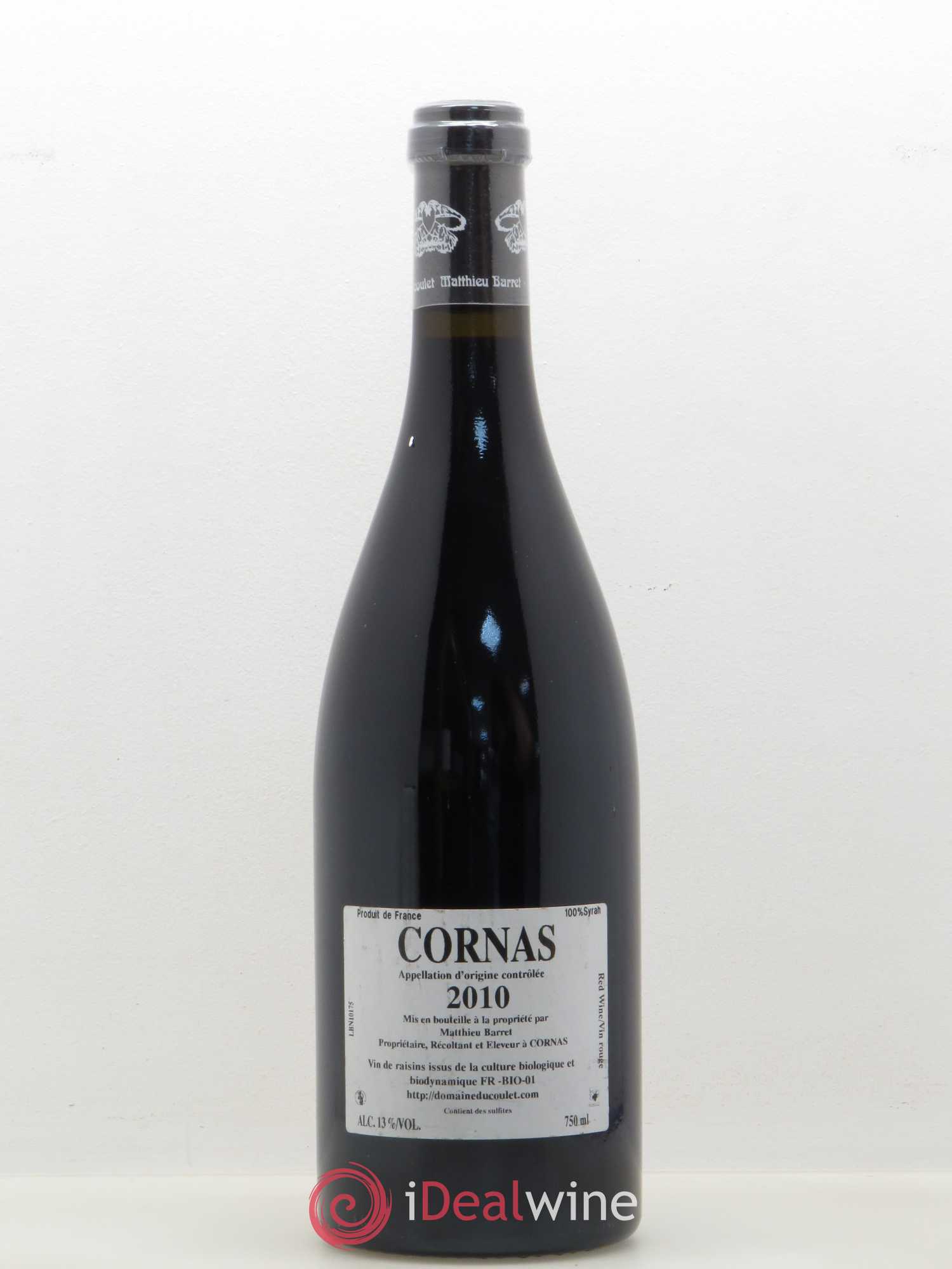 Cornas Billes Noires Coulet (Domaine du) - Matthieu Barret 2010 - Lot de 1 bouteille - 1