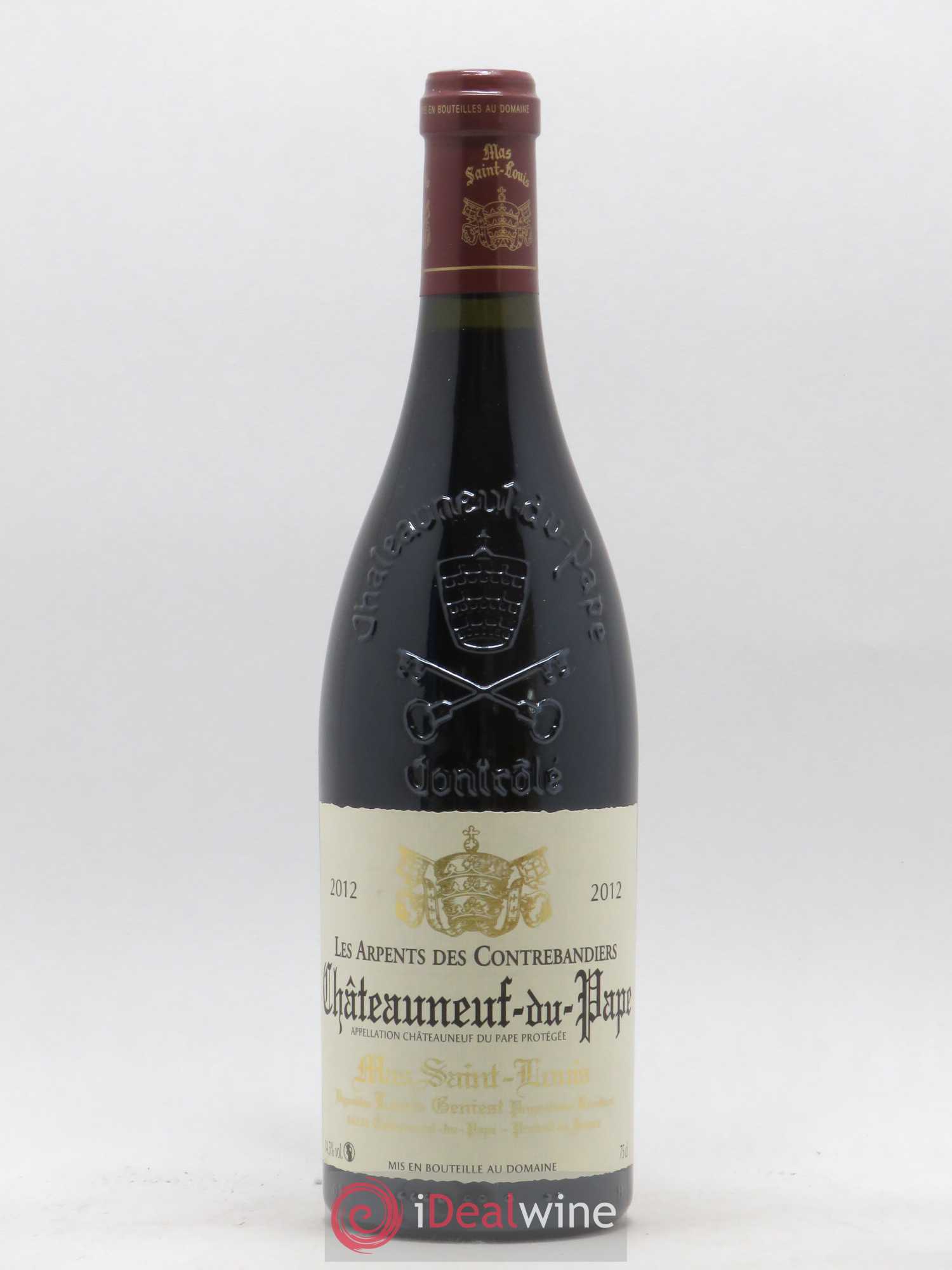 Châteauneuf-du-Pape Les Arpents des Contrebandiers Mas Saint-Louis 2012 - Lot de 1 bouteille - 0