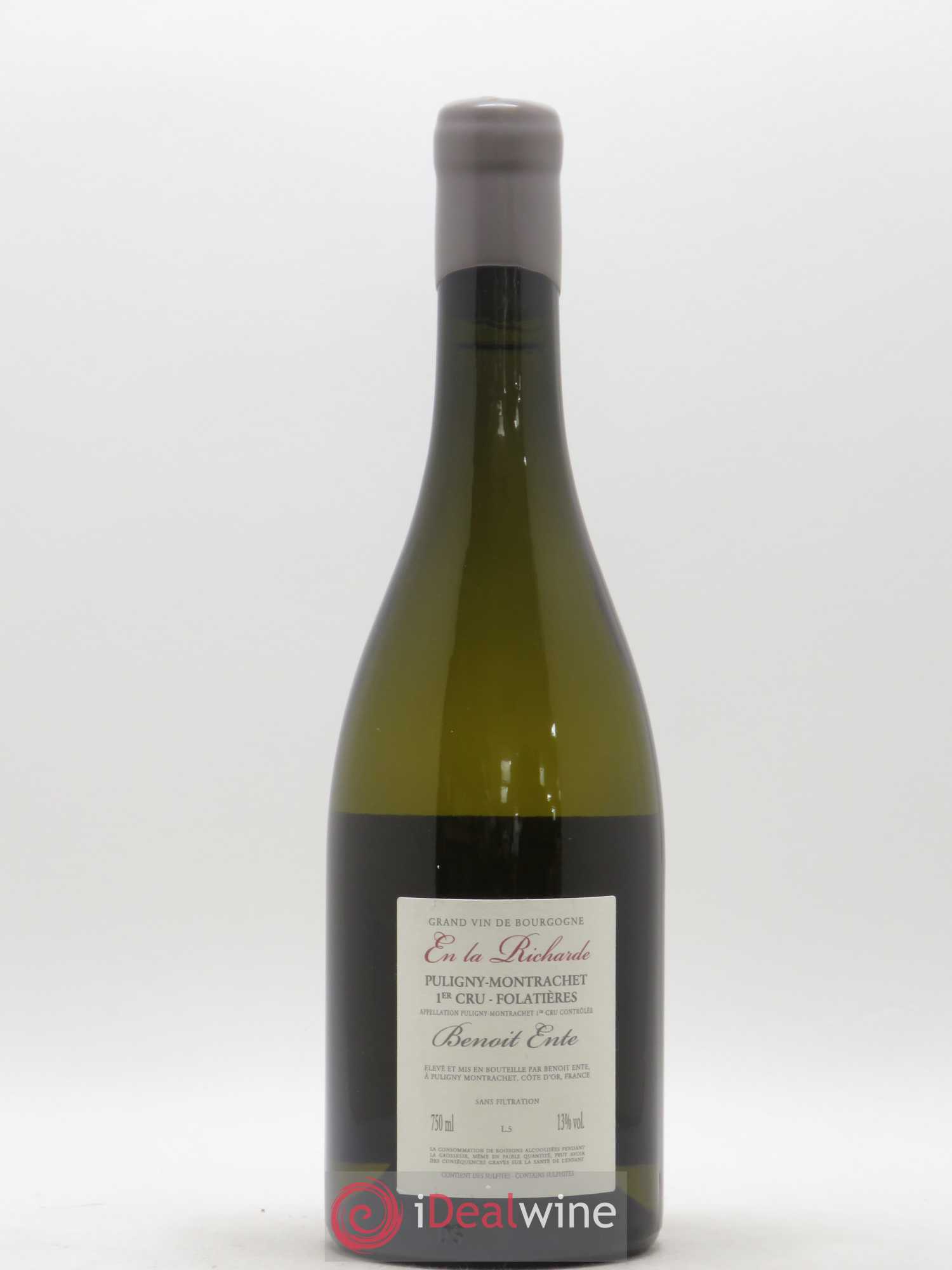Puligny-Montrachet 1er Cru Folatières En la Richarde Benoit Ente 2015 - Lot de 1 bouteille - 1