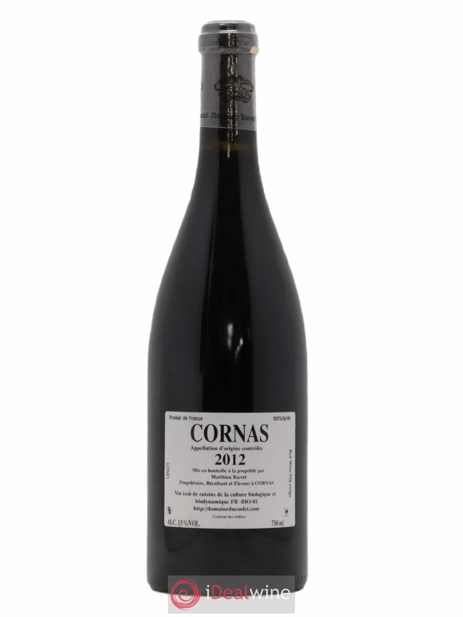 Cornas Billes Noires Coulet (Domaine du) - Matthieu Barret 2012 - Lot de 1 bouteille - 1