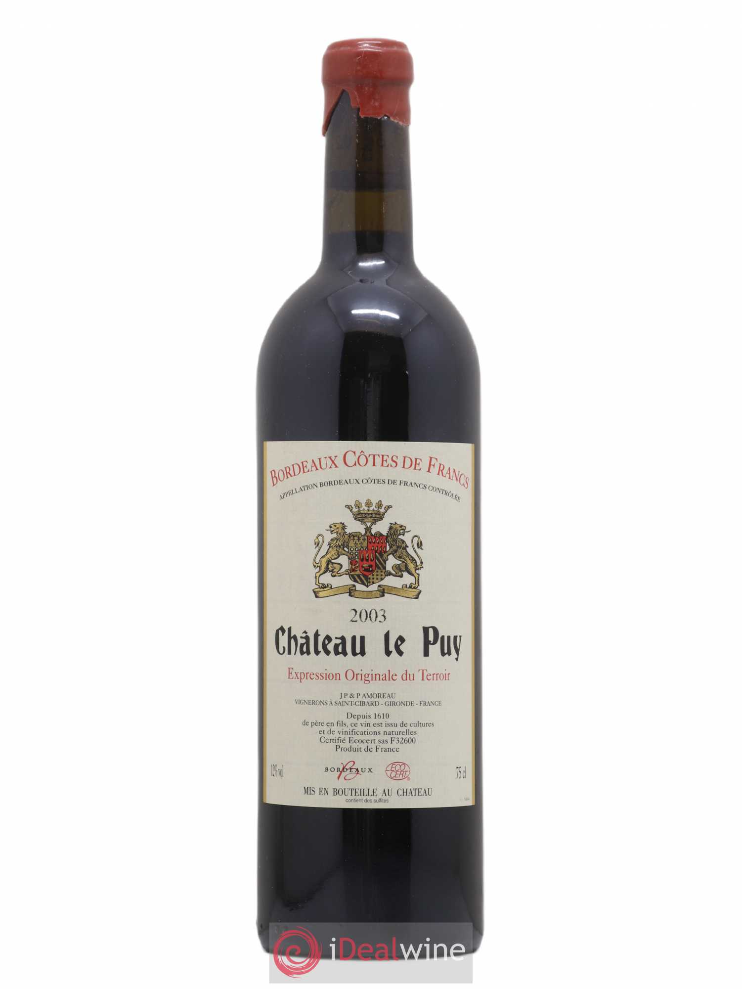 Château Le Puy 2003 - Lot de 1 bouteille - 0