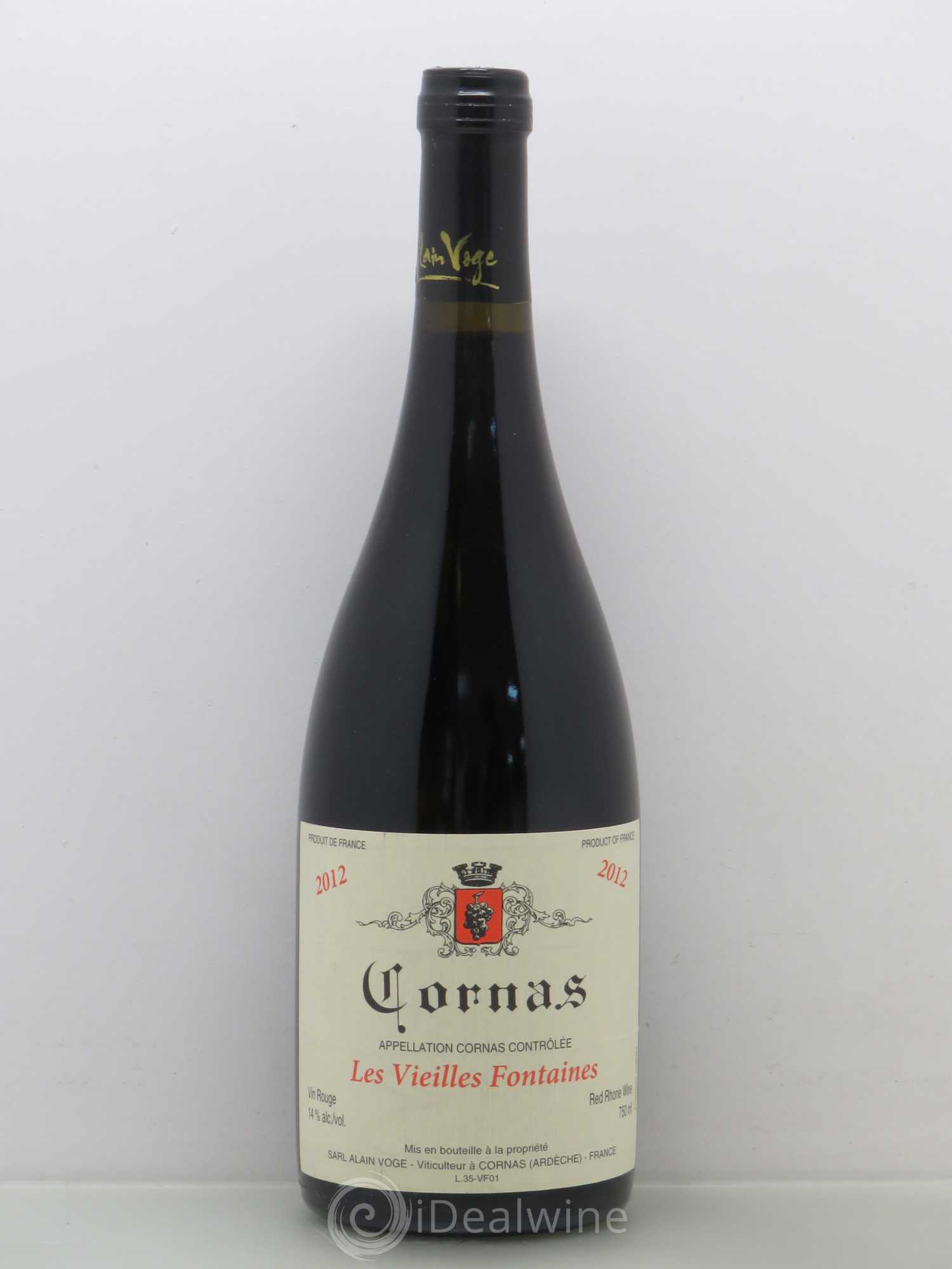 Cornas Les Vieilles Fontaines Alain Voge (Domaine) 2012 - Lot de 1 bouteille - 0