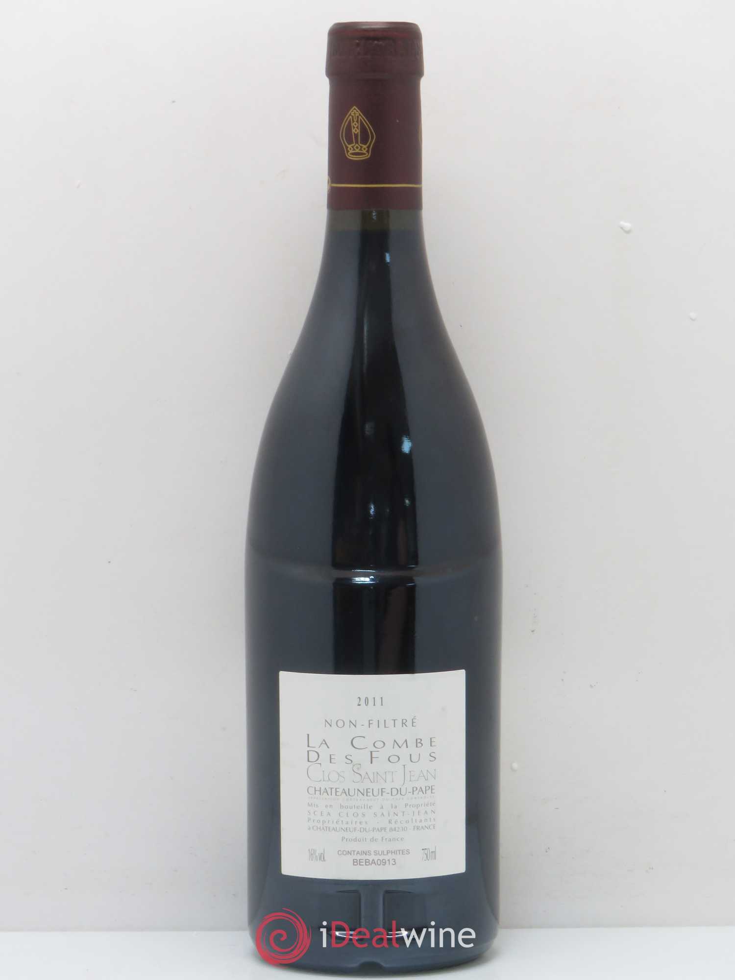 Châteauneuf-du-Pape Clos Saint-Jean La Combe des Fous Pascal et Vincent Maurel 2011 - Lot de 1 bouteille - 1