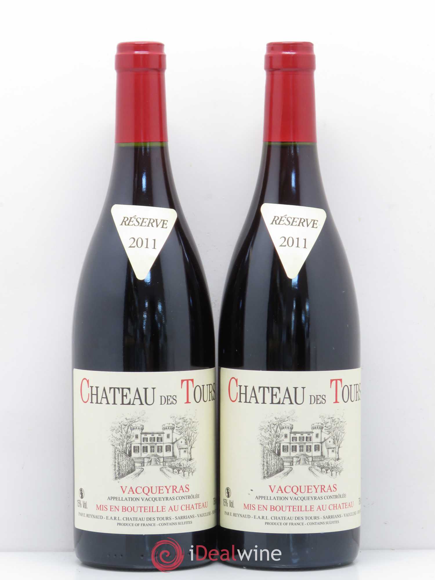 Vacqueyras Château des Tours Emmanuel Reynaud 2011 - Lot de 2 bouteilles - 0