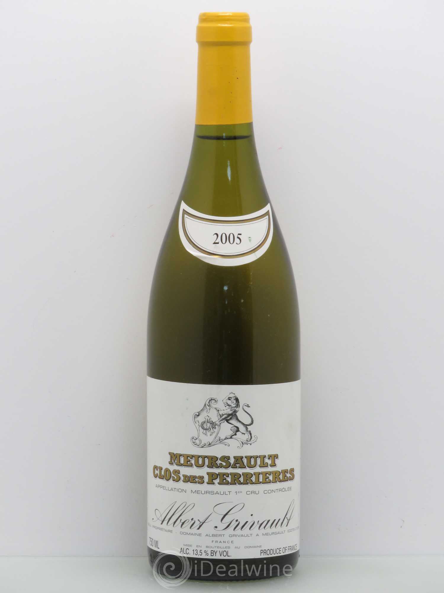 Meursault 1er Cru Clos des Perrières Monopole Albert Grivault 2005 - Lot de 1 bouteille - 0
