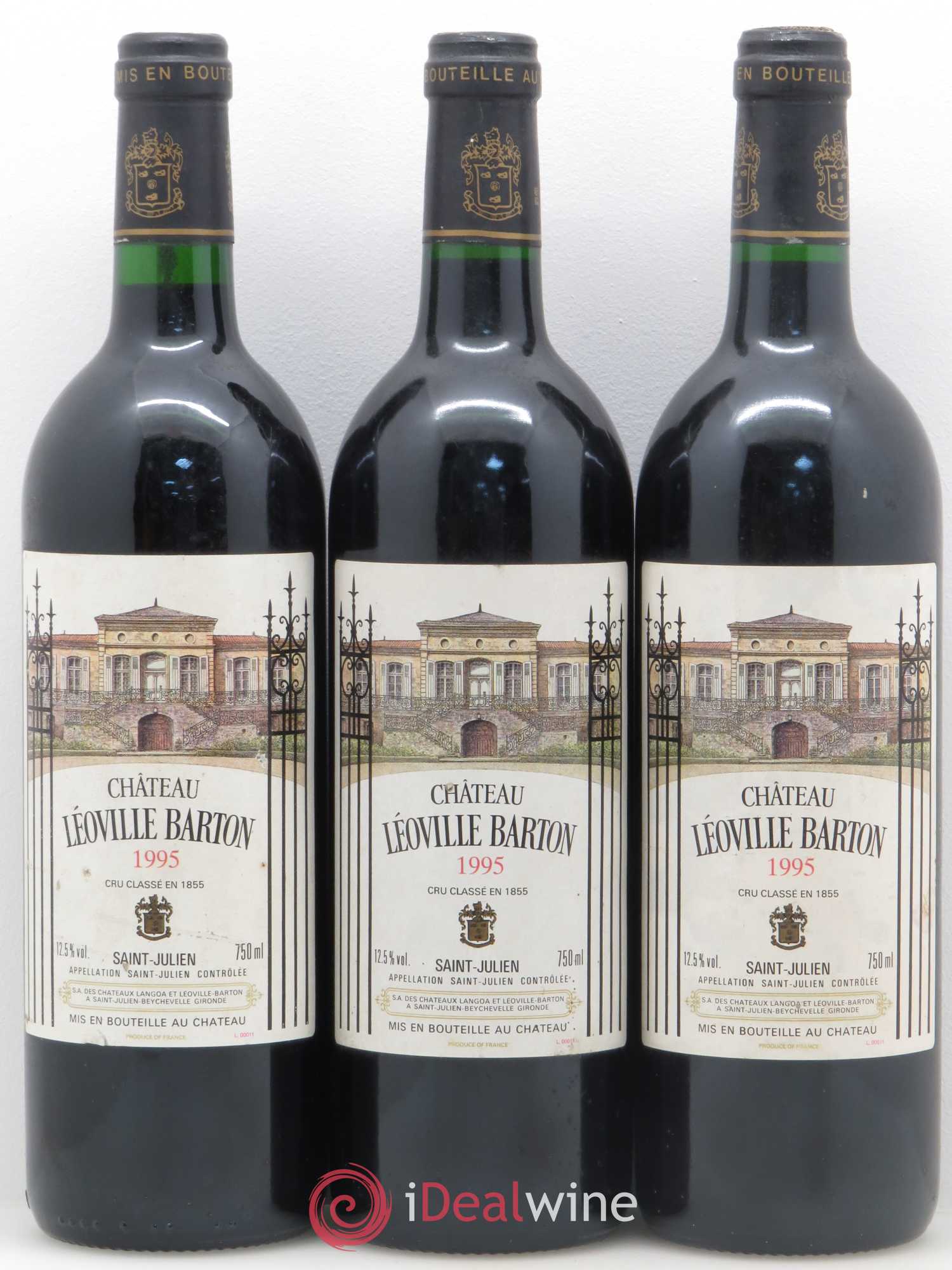 Château Léoville Barton 2ème Grand Cru Classé 1995 - Lot de 3 bouteilles - 0