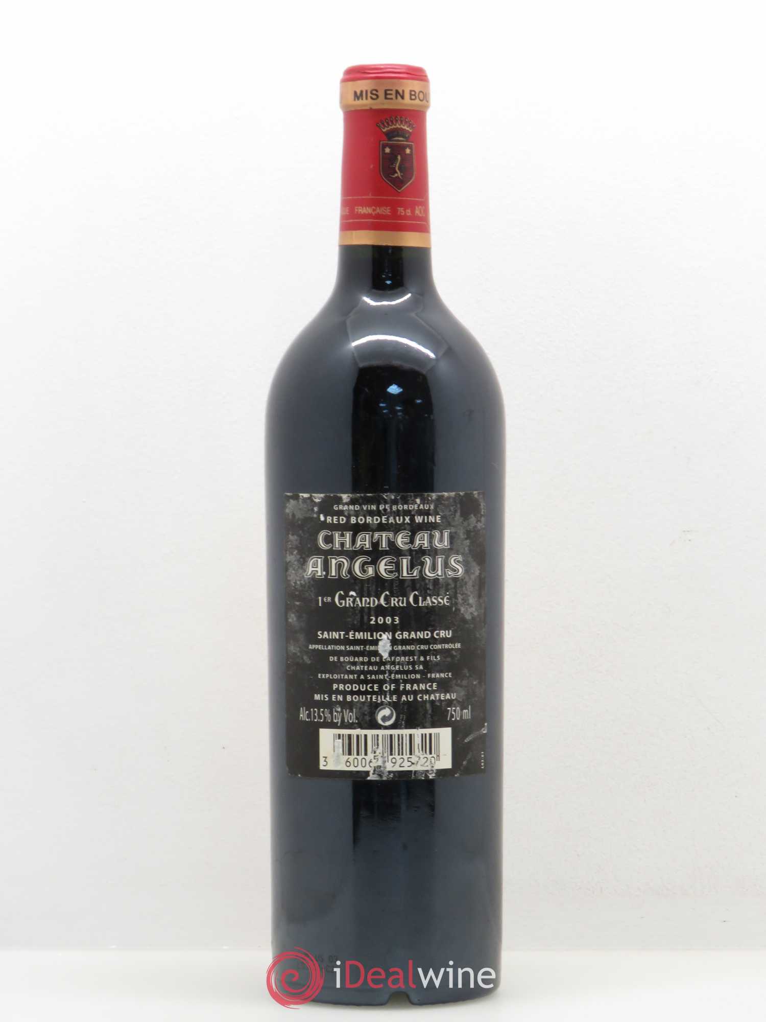 Château Angélus 1er Grand Cru Classé A 2003 - Lot de 1 bouteille - 1
