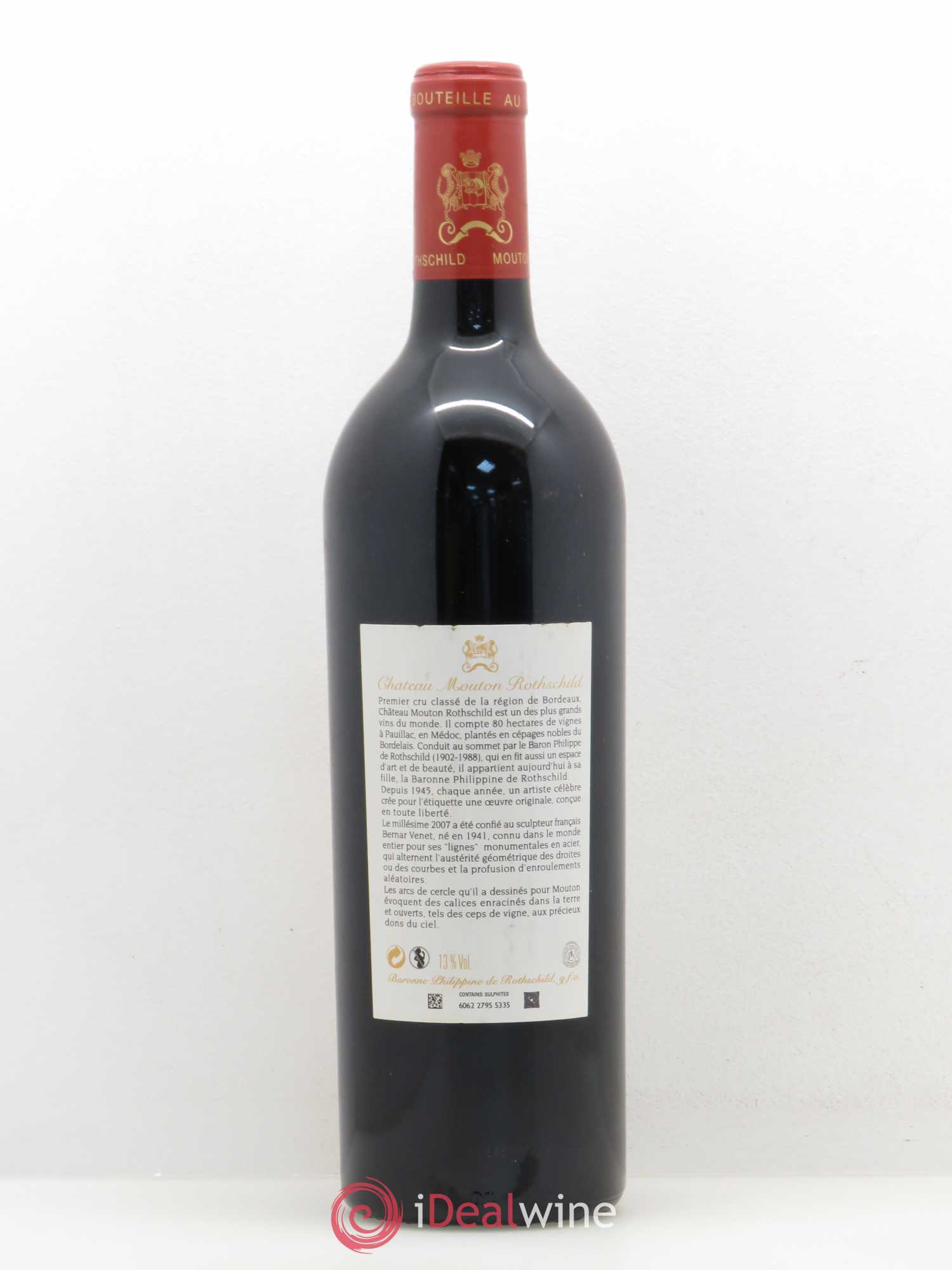 Château Mouton Rothschild 1er Grand Cru Classé 2007 - Lot de 1 bouteille - 1
