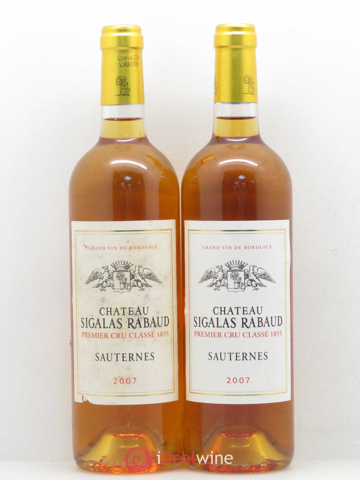 Château Sigalas Rabaud 1er Grand Cru Classé 2007 - Lotto di 2 bottiglie - 0
