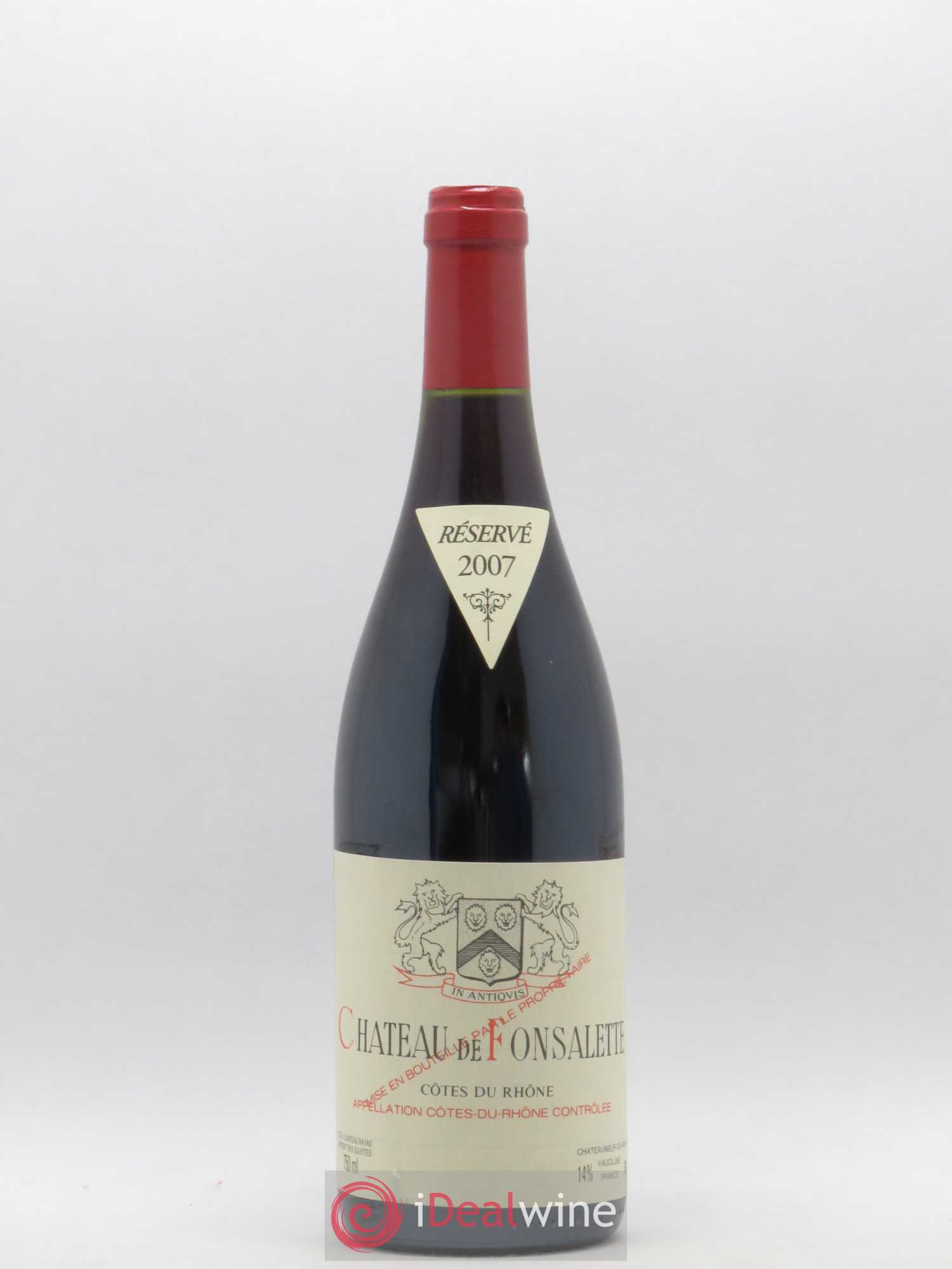Côtes-du-Rhône Château de Fonsalette Emmanuel Reynaud 2007 - Lot de 1 bouteille - 0