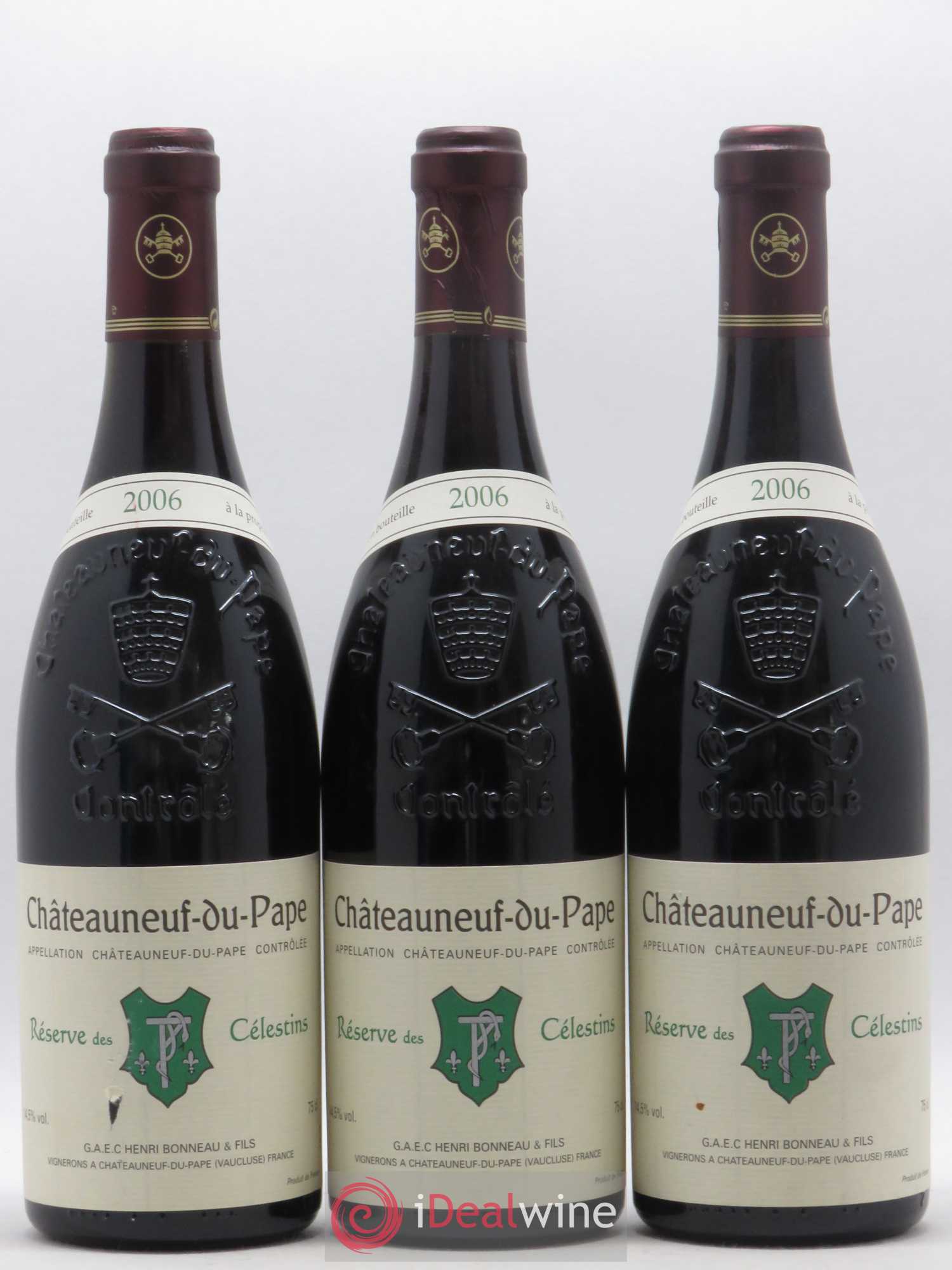 Châteauneuf-du-Pape Réserve des Célestins Henri Bonneau & Fils 2006 - Lot de 3 bouteilles - 0