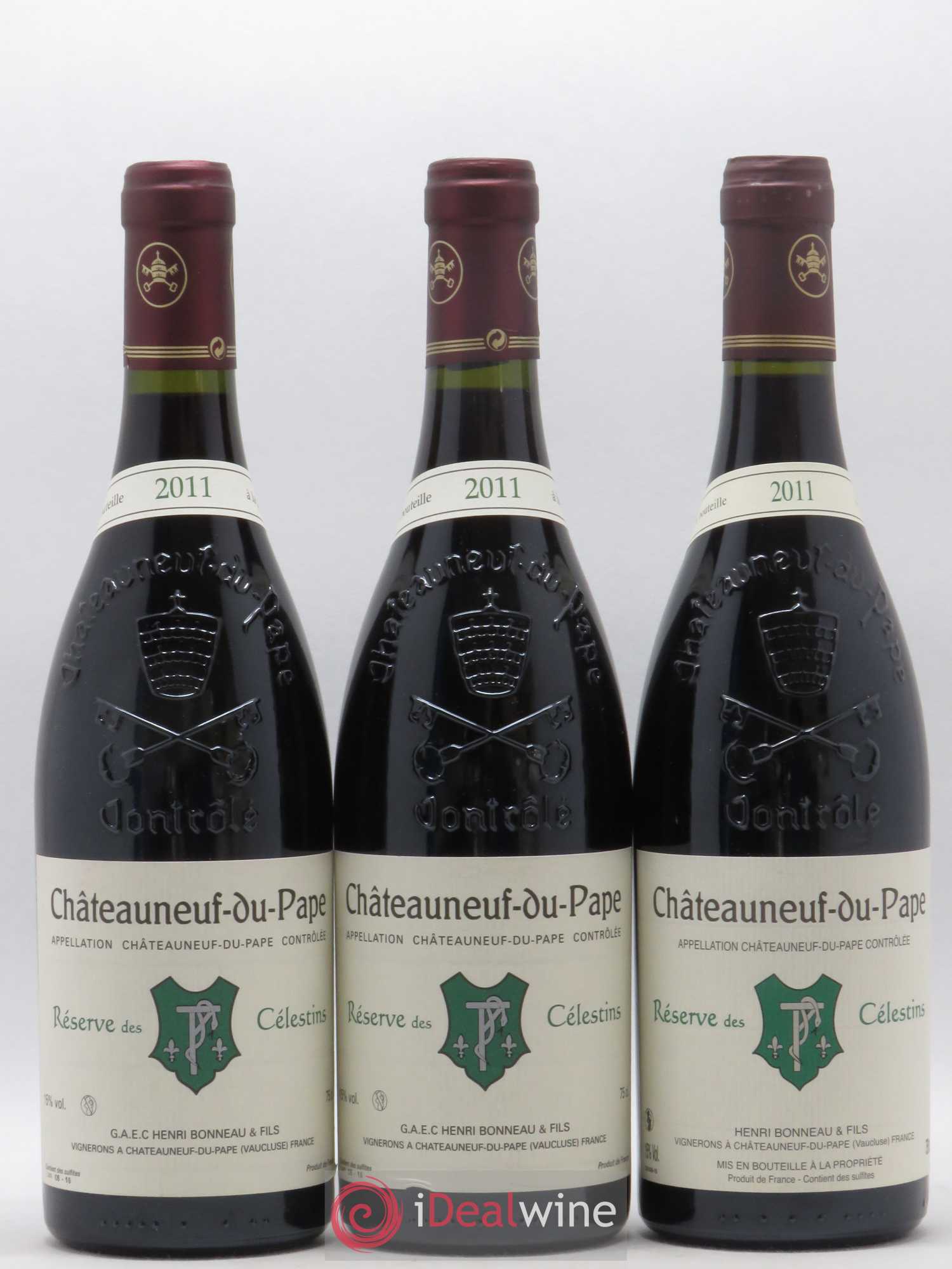 Châteauneuf-du-Pape Réserve des Célestins Henri Bonneau & Fils 2011 - Lot de 3 bouteilles - 0
